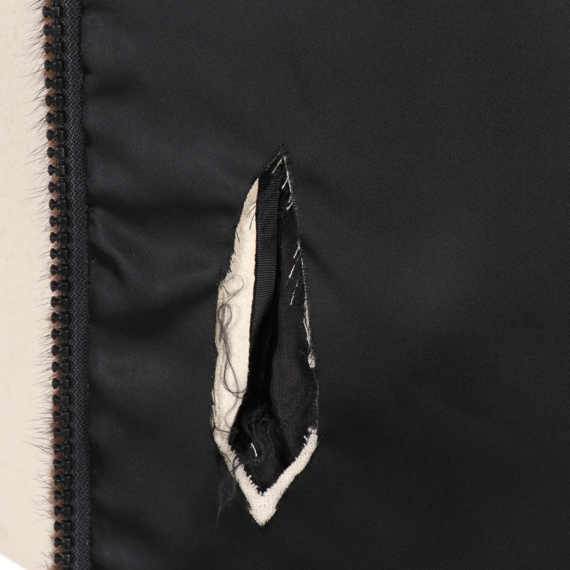 Zip-Front Mink Fur Jacket with Shirred Balloon Sleeves by Victor/Sacks