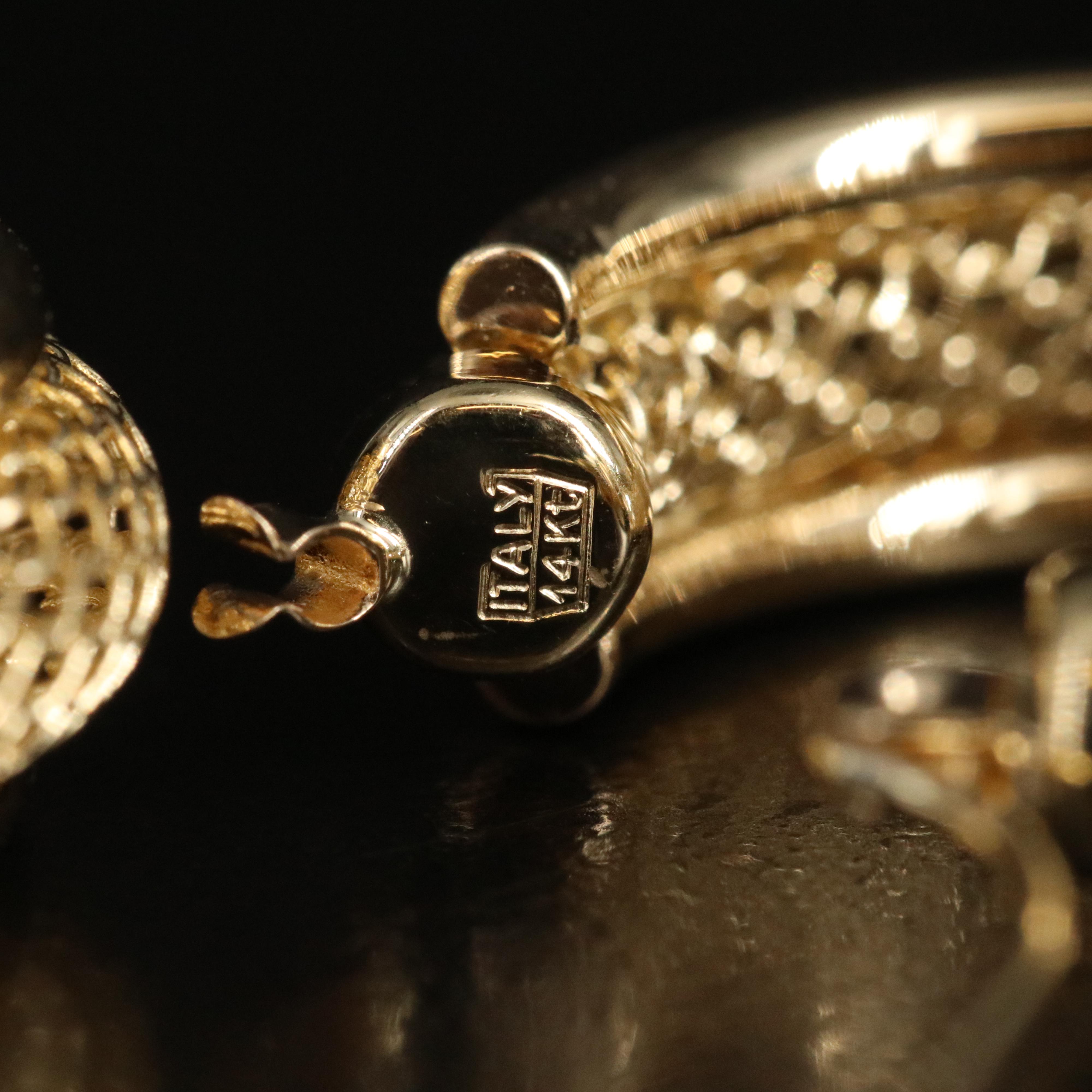 14K Mesh Hoop Earrings