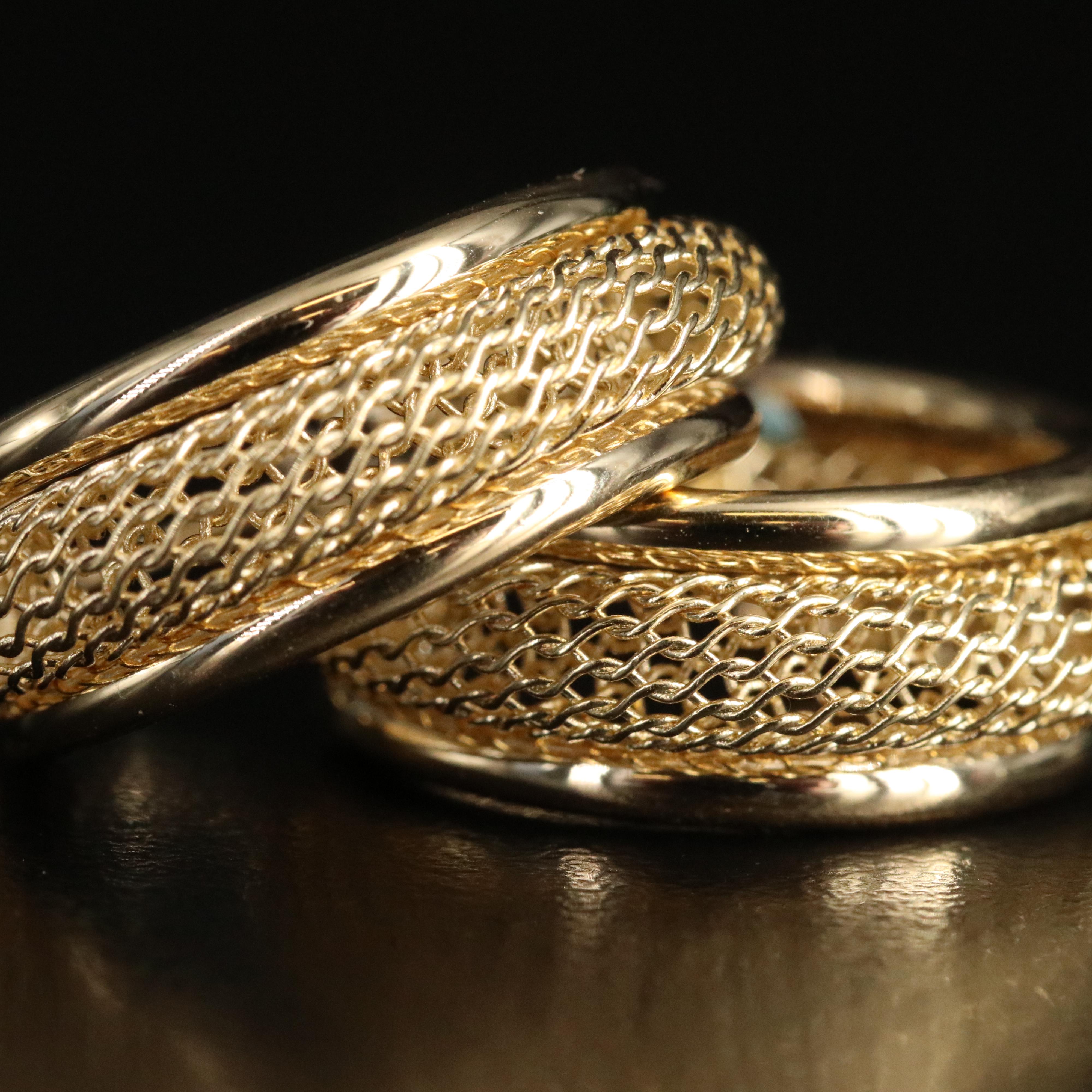 14K Mesh Hoop Earrings