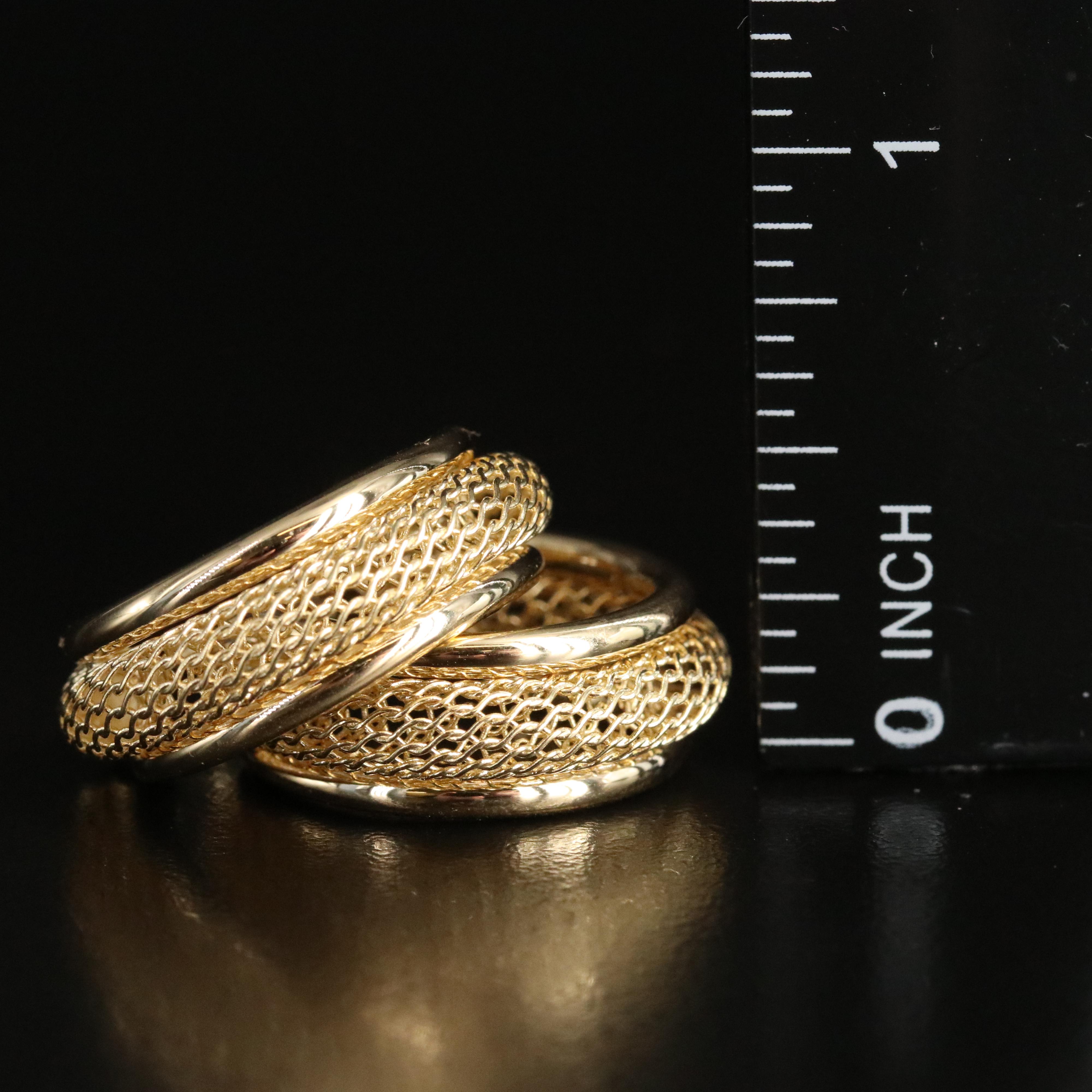 14K Mesh Hoop Earrings