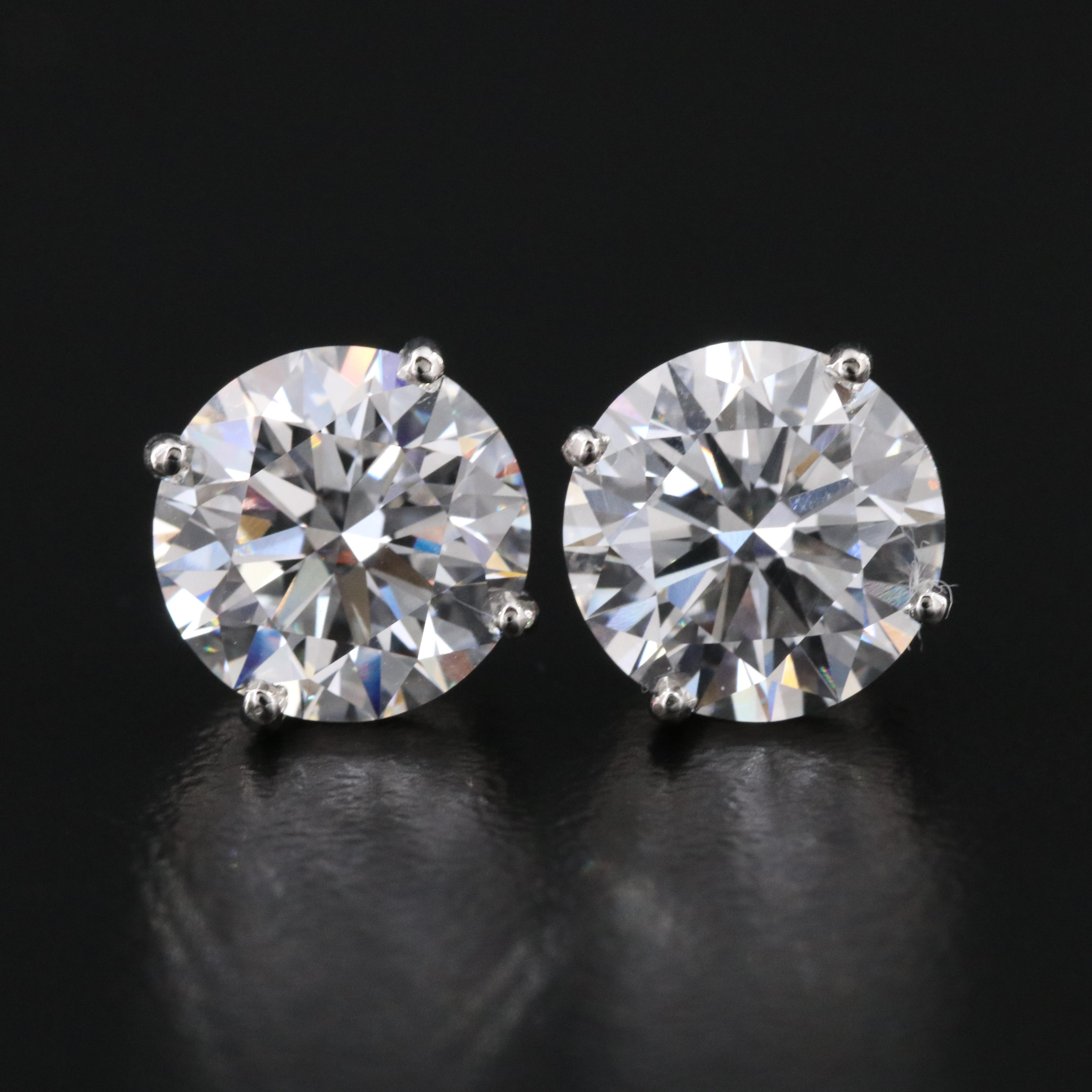 Platinum 5.11 CTW Lab Grown Diamond Stud Earrings with IGI Reports