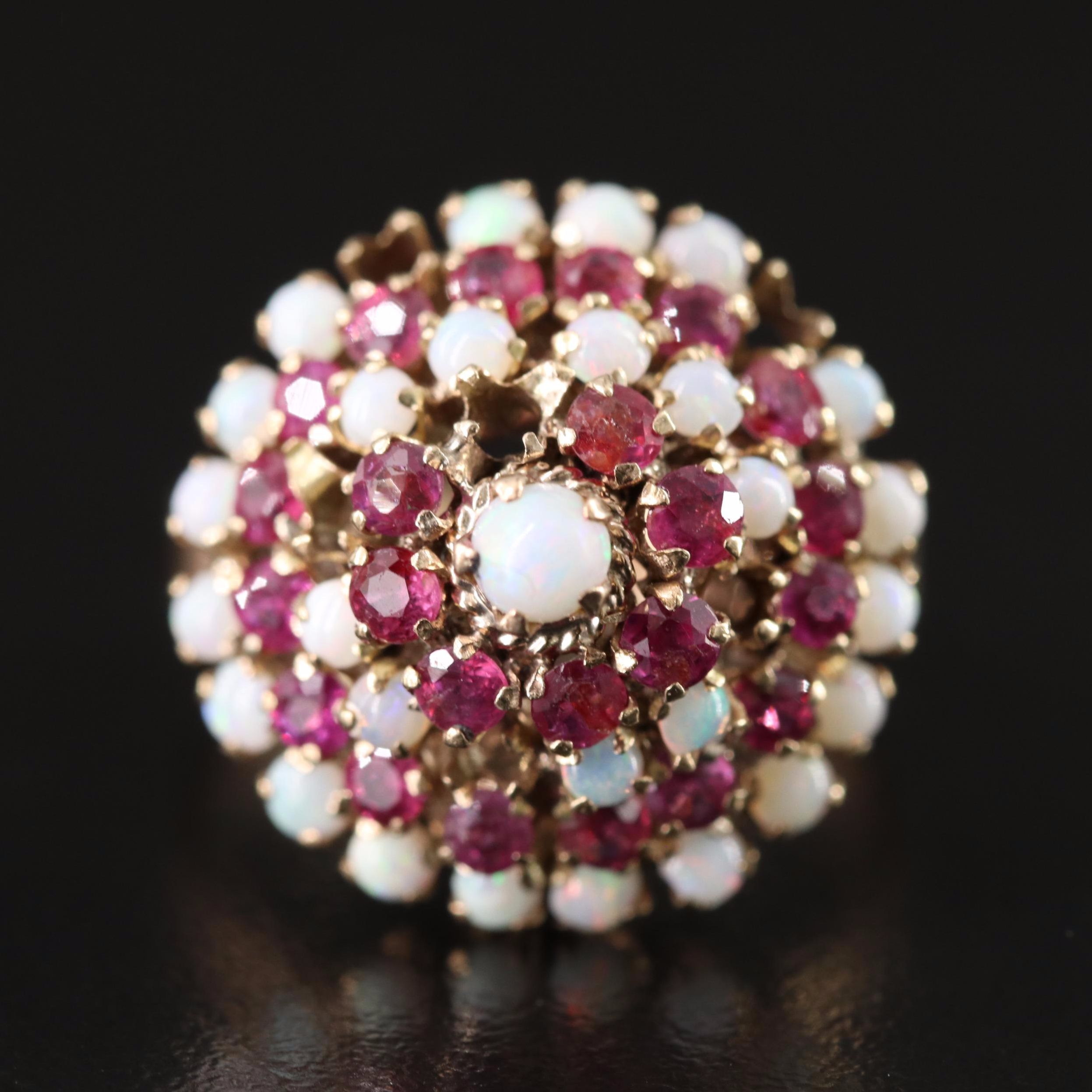 10K Opal and Ruby Ring