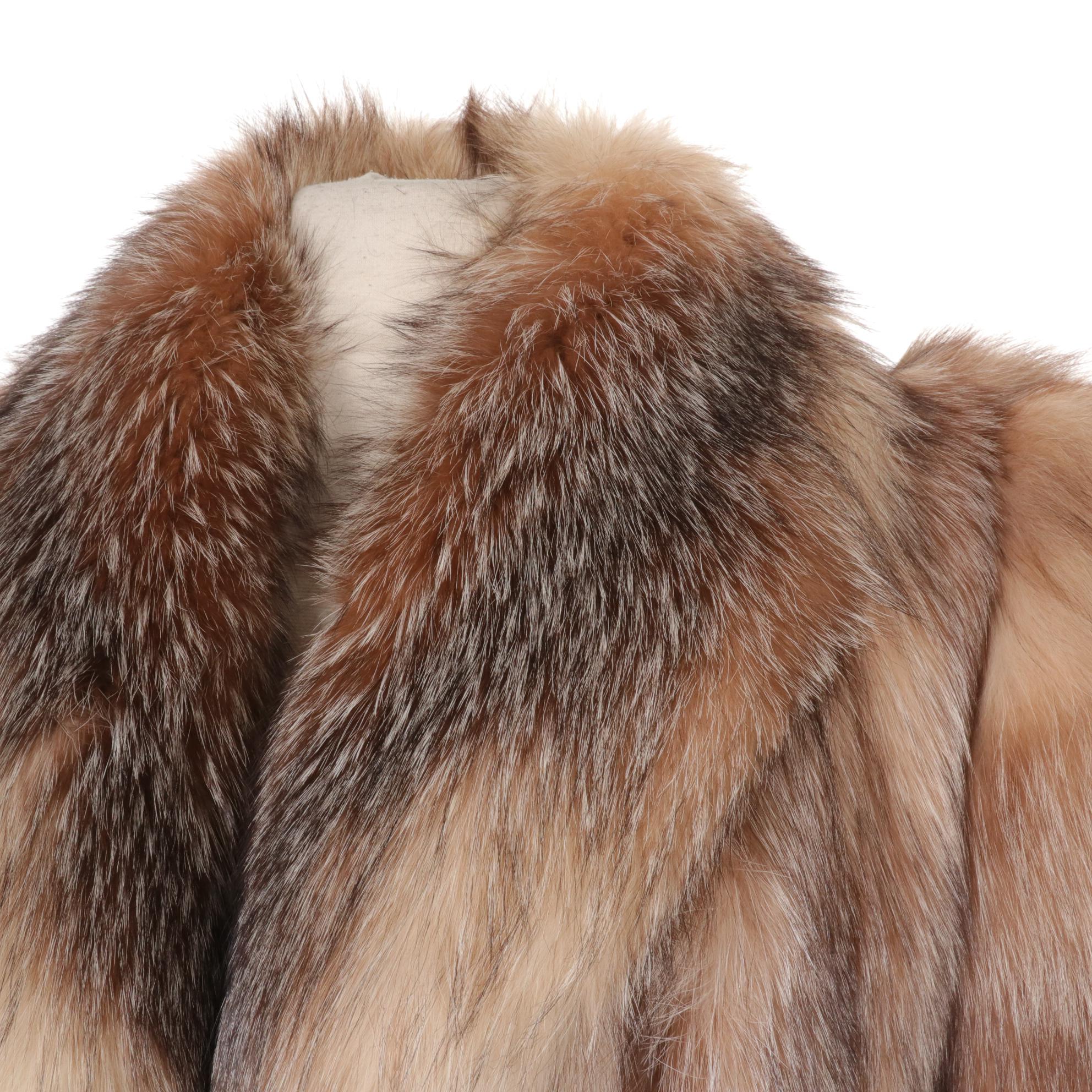 Crystal Fox Fur Ankle Length Coat