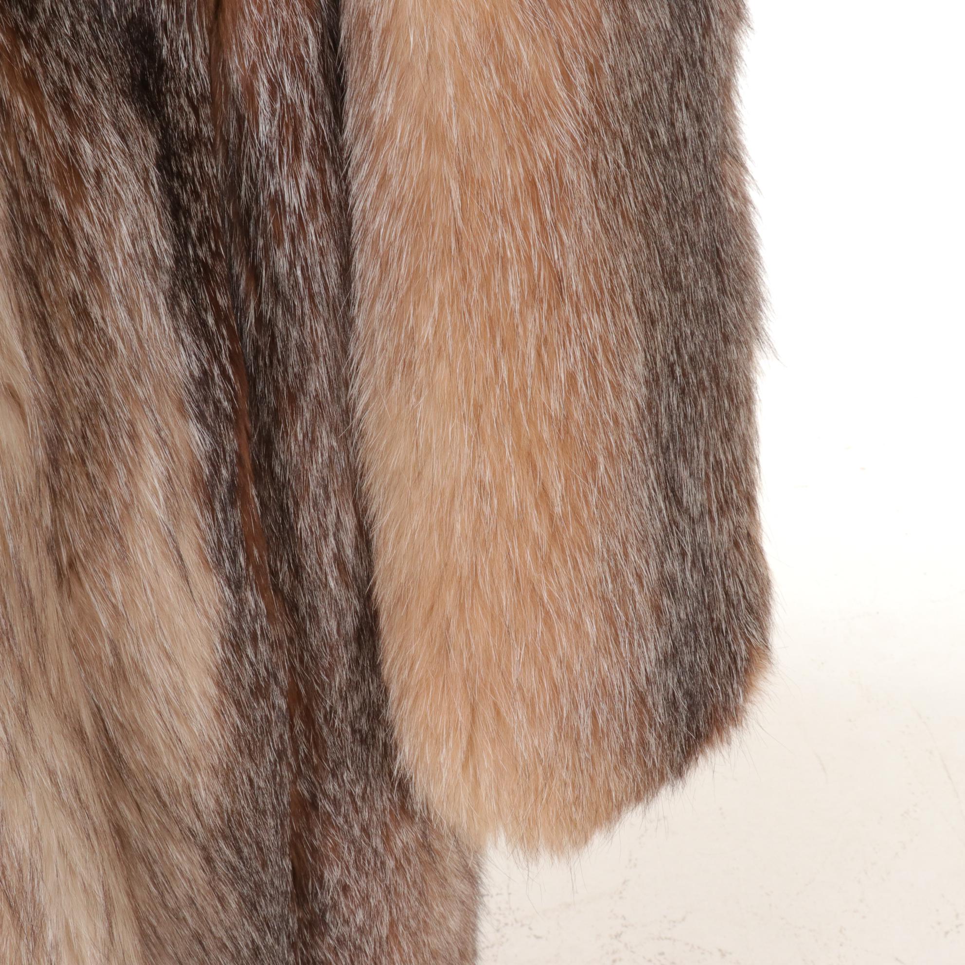 Crystal Fox Fur Ankle Length Coat