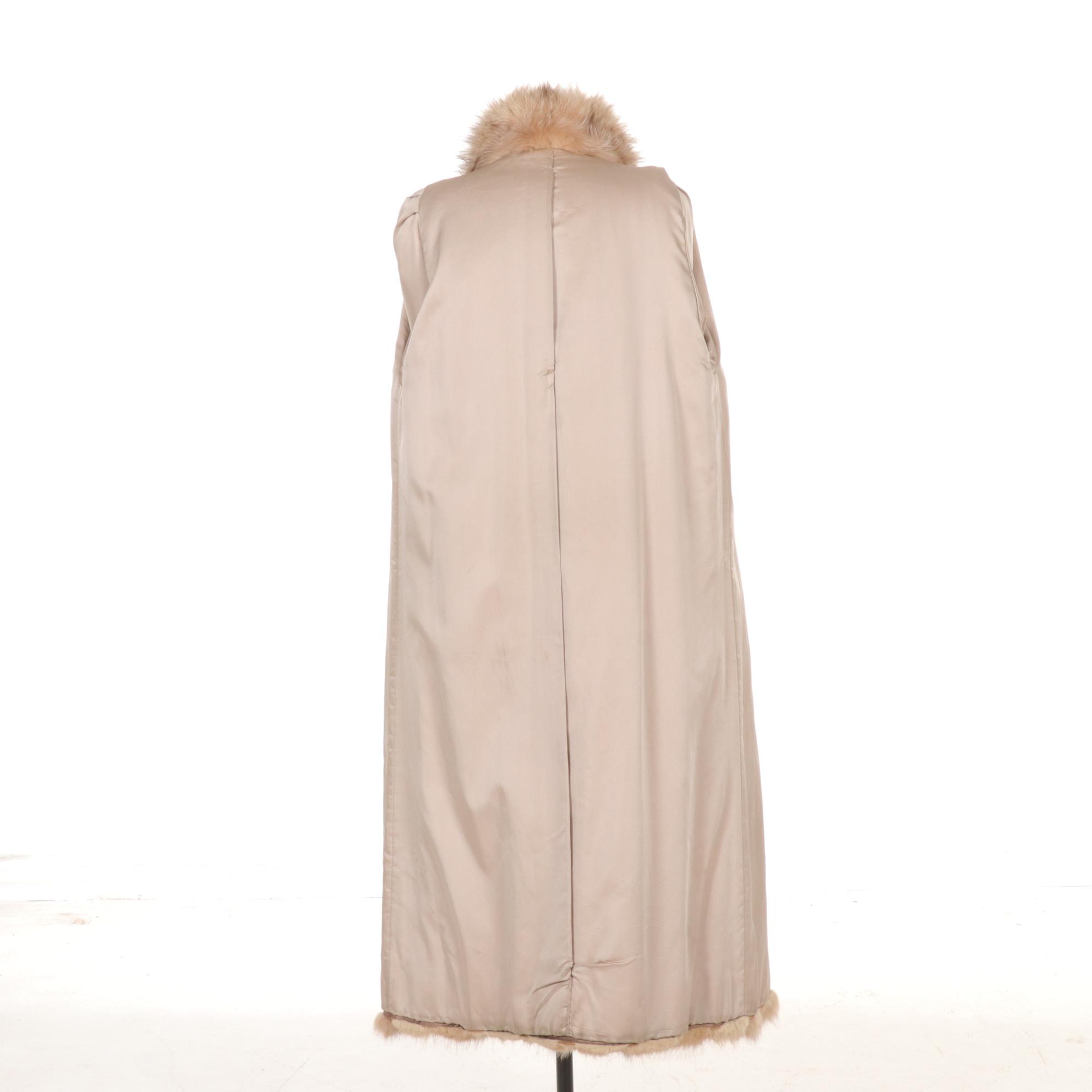 Crystal Fox Fur Ankle Length Coat