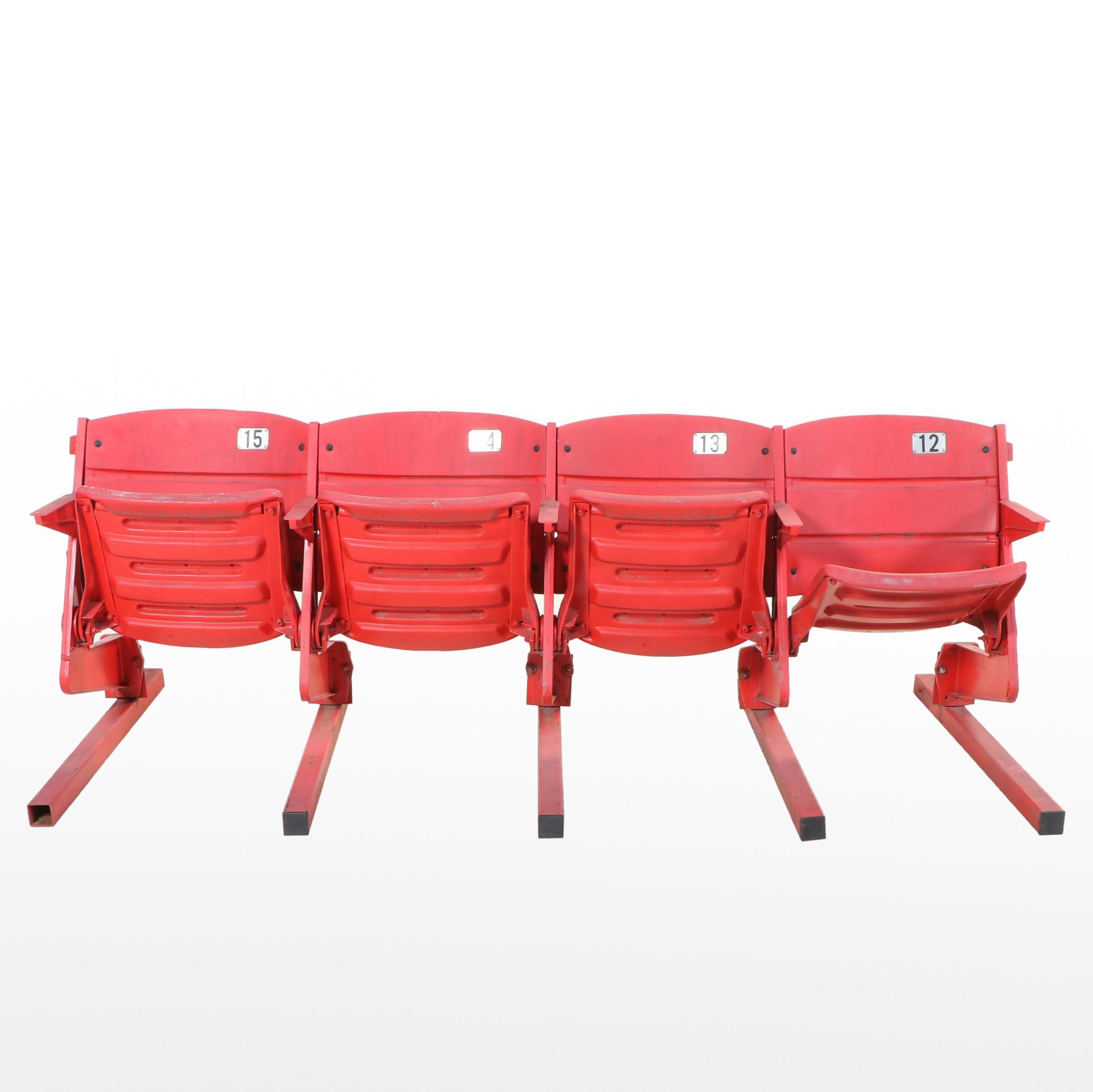 Red Painted Molded Plastic Folding Stadium Seats
