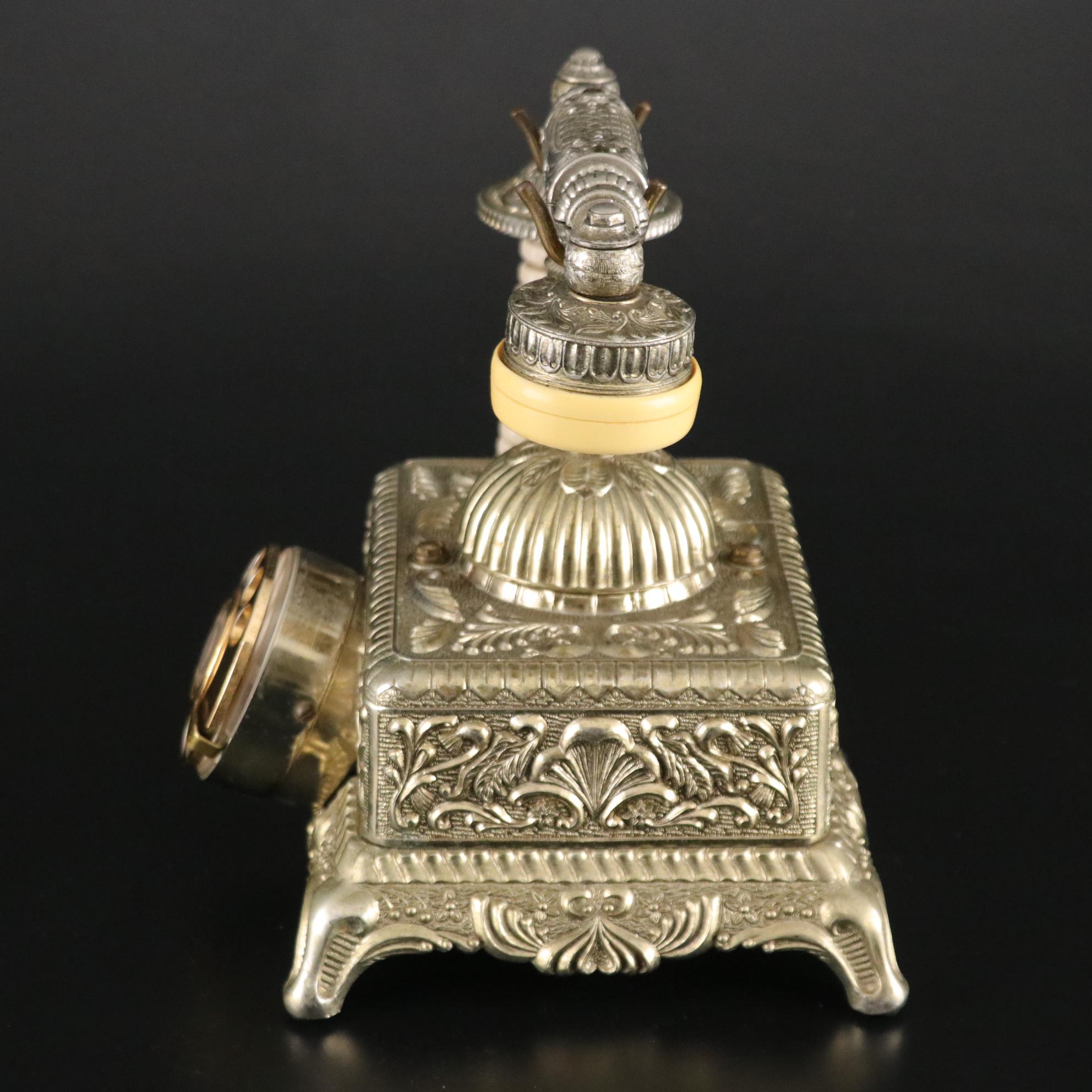 Onyx "Baroque Monarch" French Boudoir Style Rotary Telephone with Floral Motif