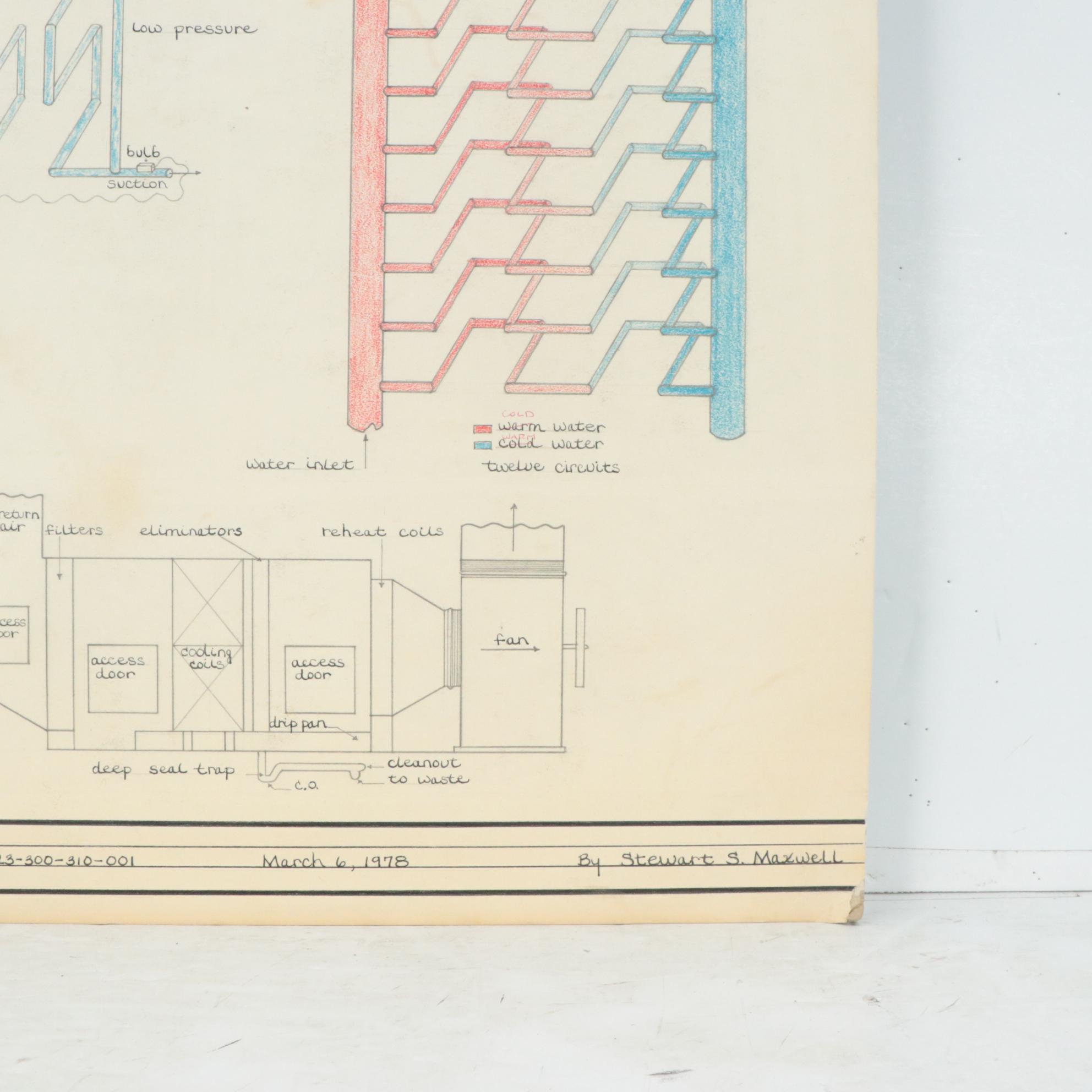 Stewart S. Maxwell Industrial Illustration "Cooling Coils," 1978