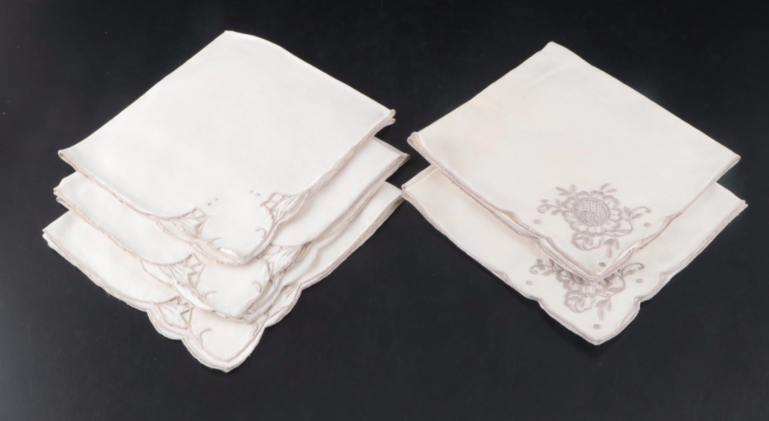Embroidered with Cutwork and Other Table Linens, Early to Mid-20th Century