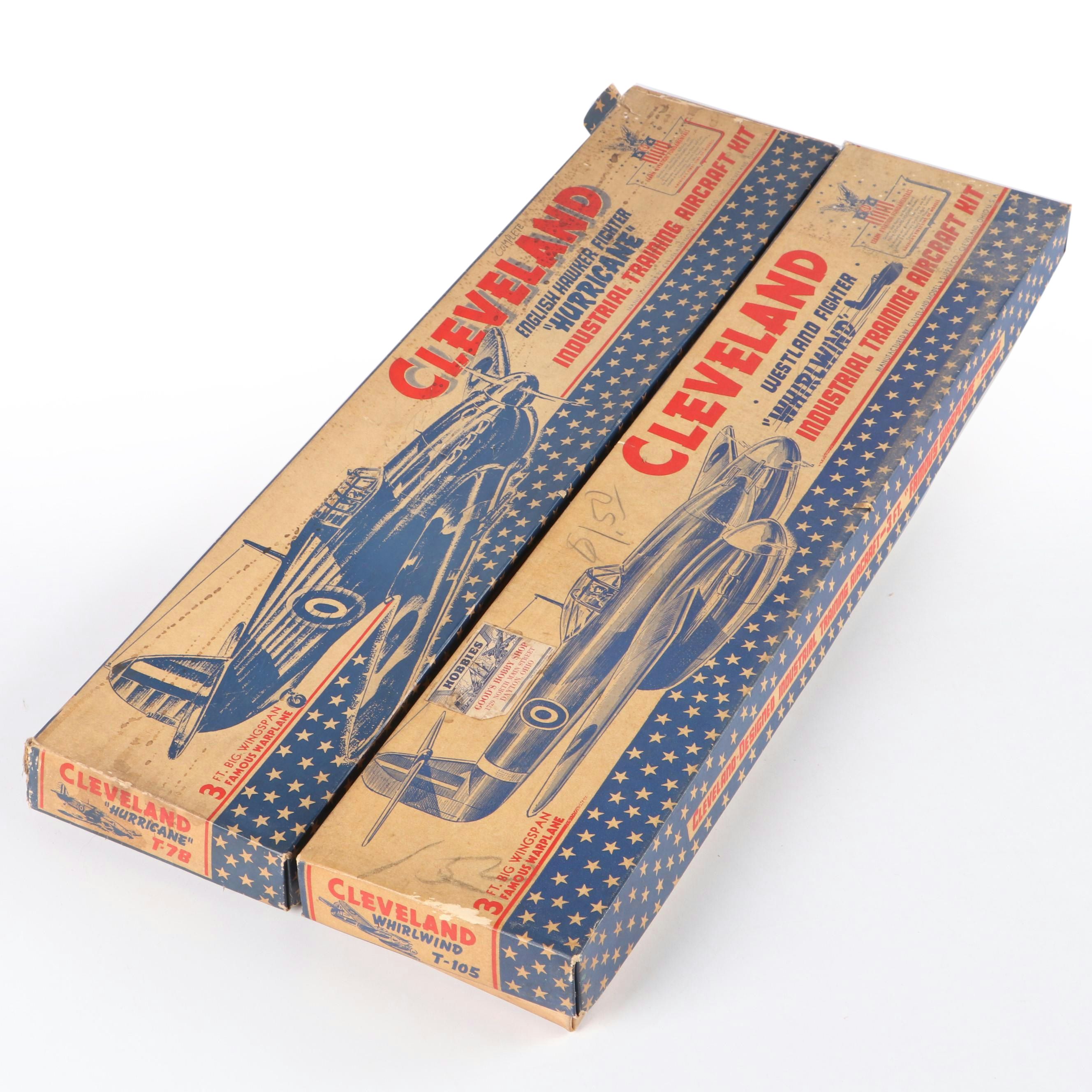 Cleveland "Whirlwind T-105" and "Hurricane T-78" Airplane Model Kits, 1940s