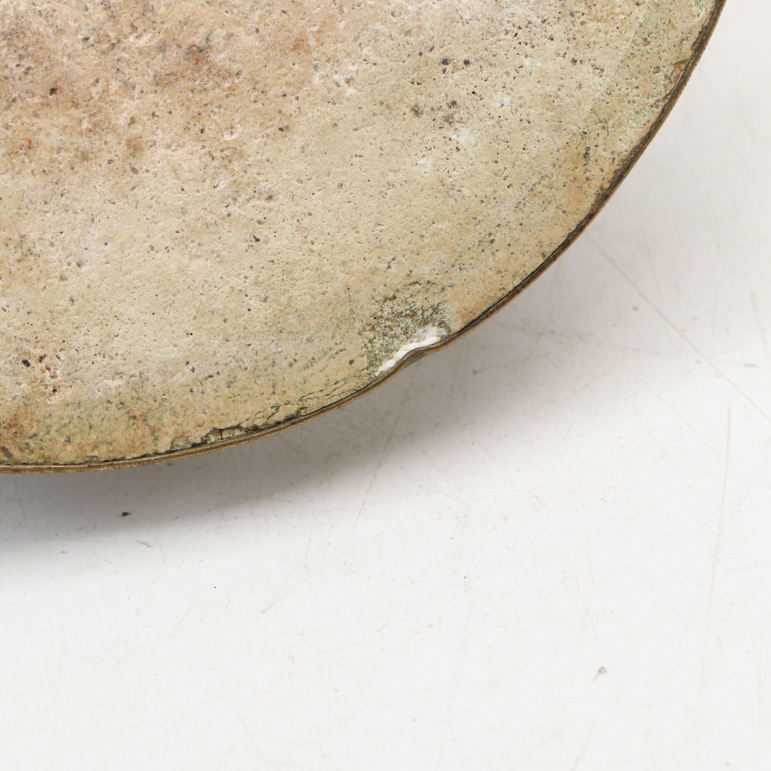 Art Nouveau Style Brass Wall Ornaments with Israel Museum Menorah and Pen Holder