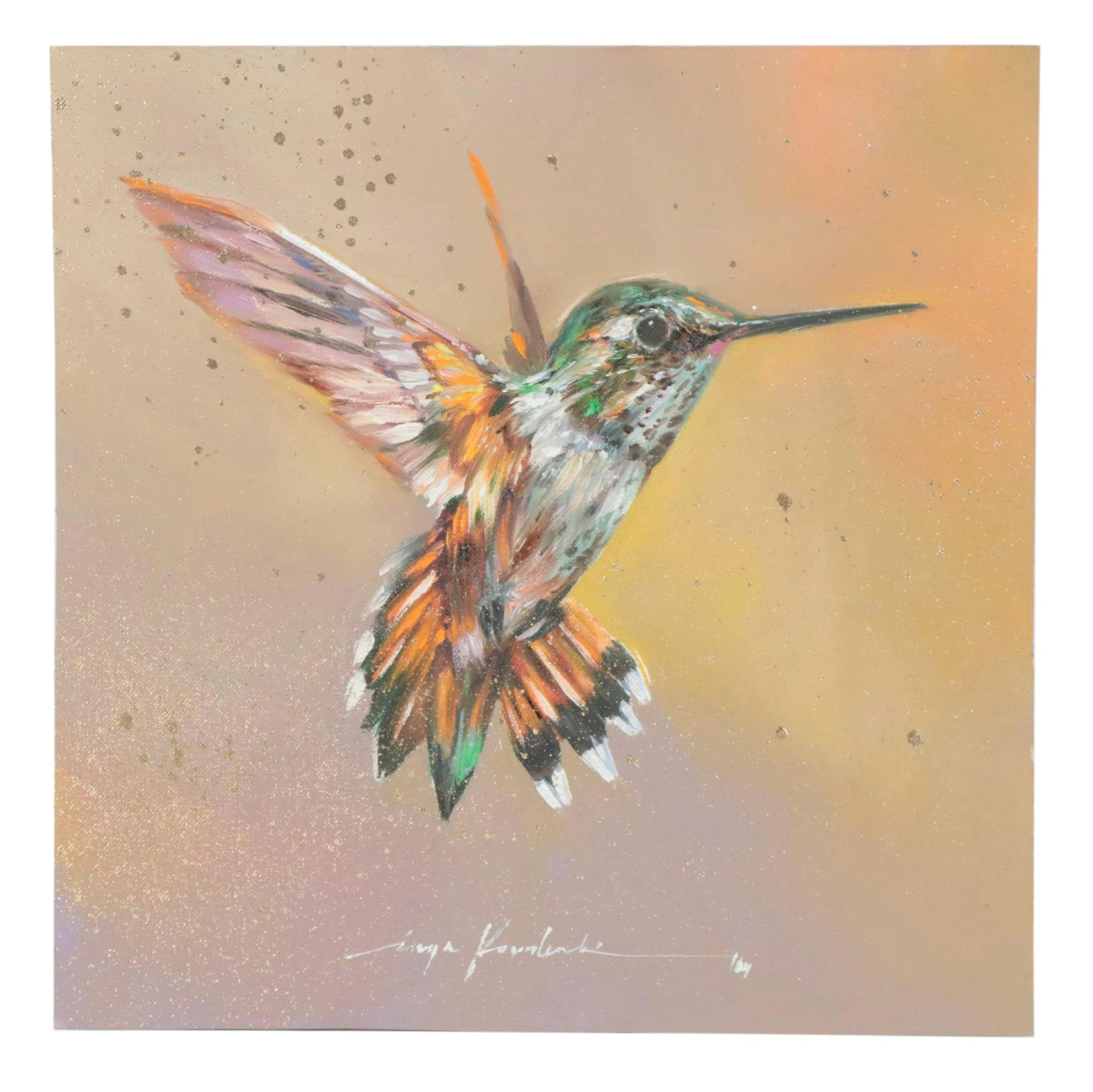 Inga Kovalenko Oil Painting of Hummingbird, 2024