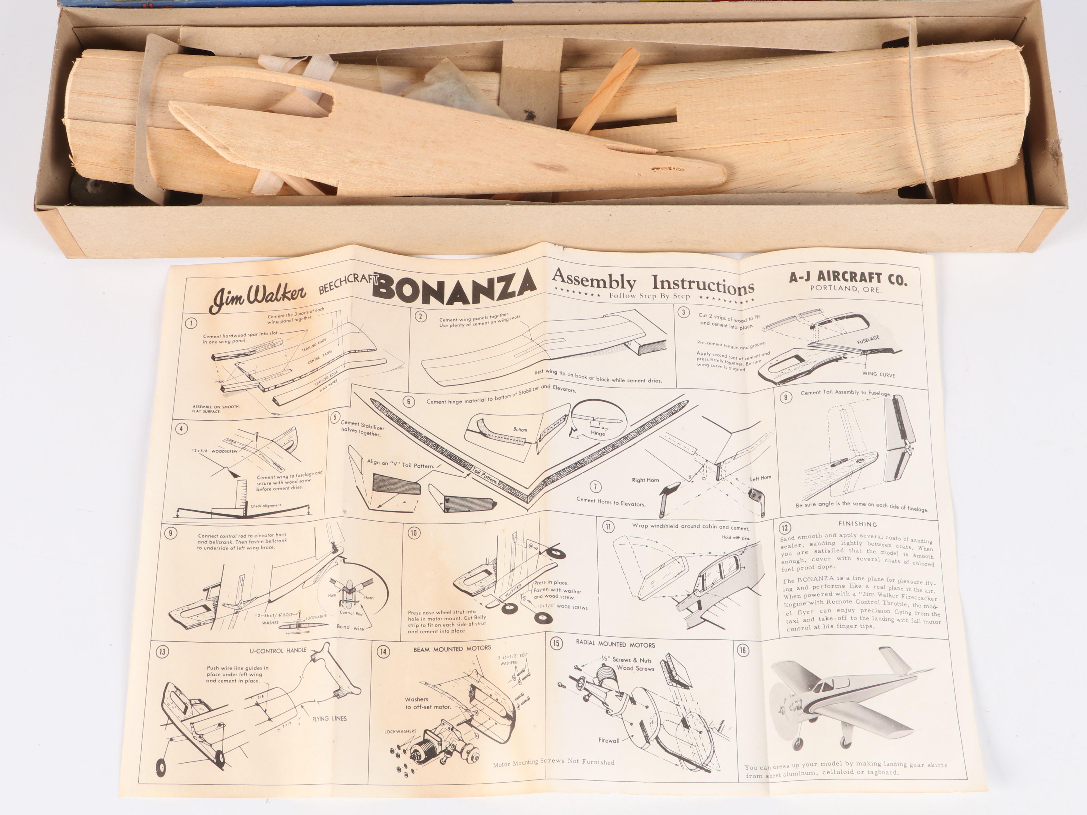 Jim Walker "Beechcraft Bonanza" and "A-J Hornet" Airplane Model Kits