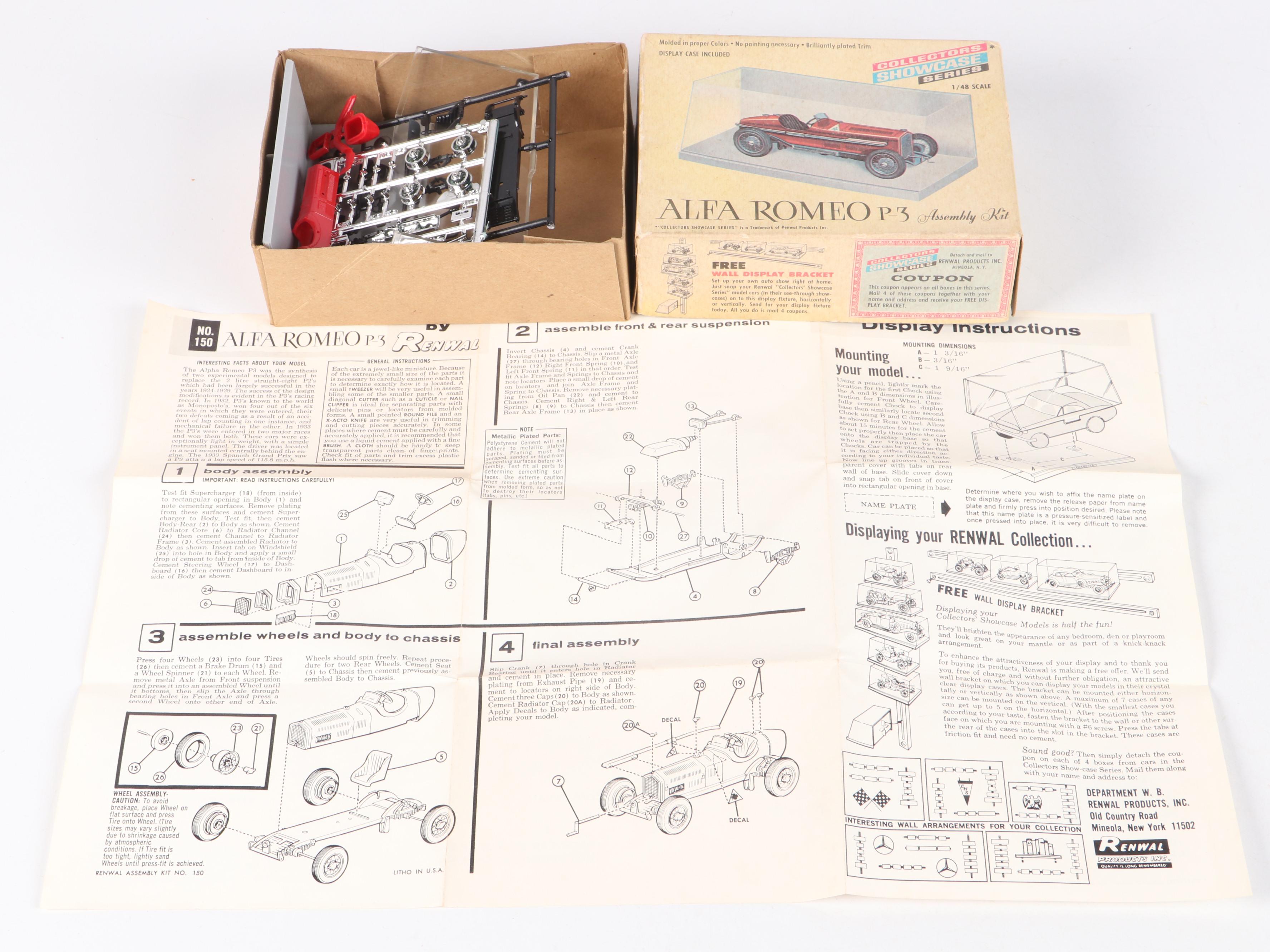 Revell "1913 Mercedes-Benz," Renwal "Alfa Romeo P-3" and More Car Model Kits