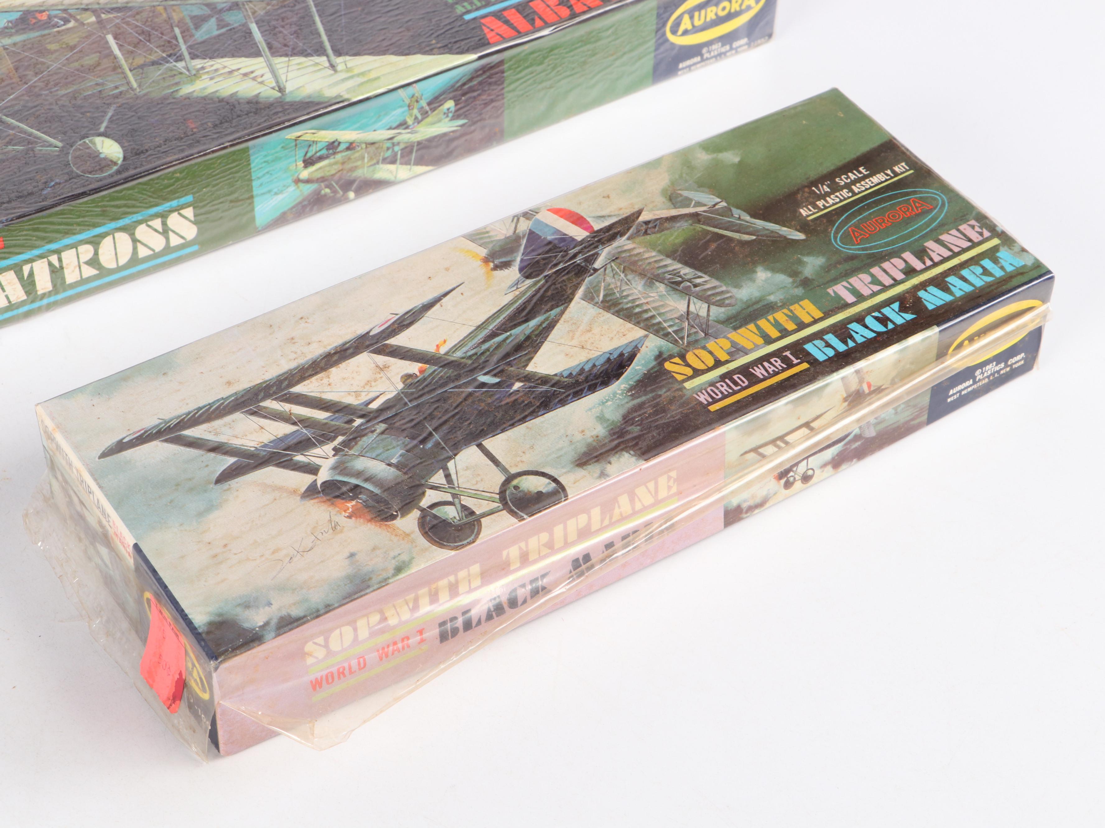 Monogram, Aurora and Lindberg Military Airplane Model Kit Boxes