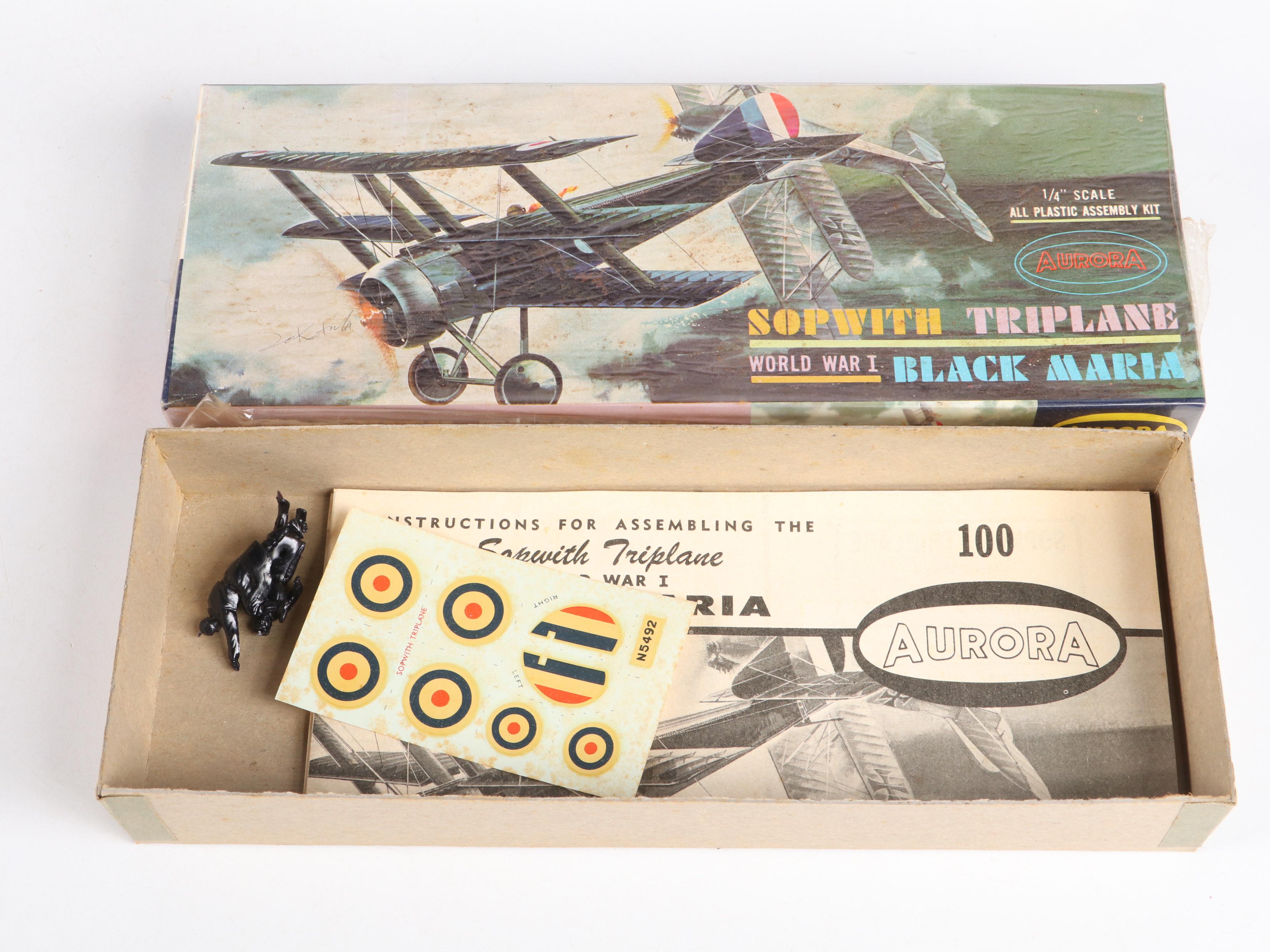 Monogram, Aurora and Lindberg Military Airplane Model Kit Boxes