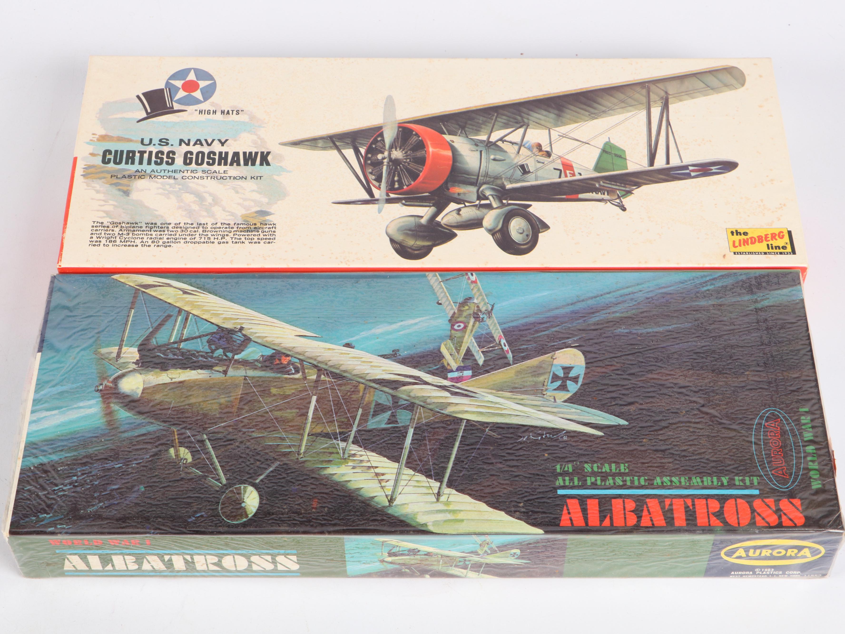 Monogram, Aurora and Lindberg Military Airplane Model Kit Boxes