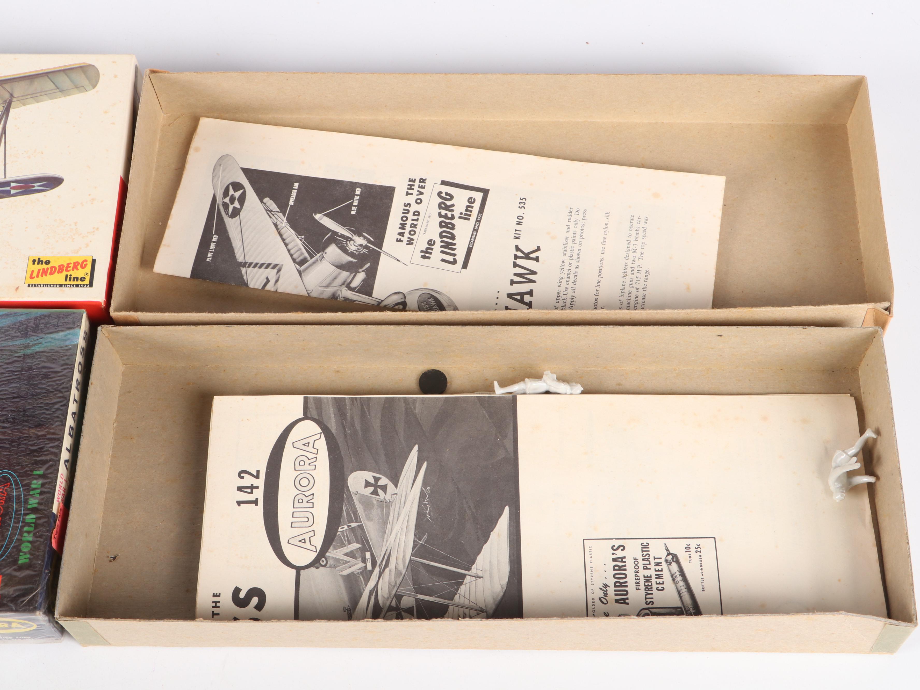 Monogram, Aurora and Lindberg Military Airplane Model Kit Boxes