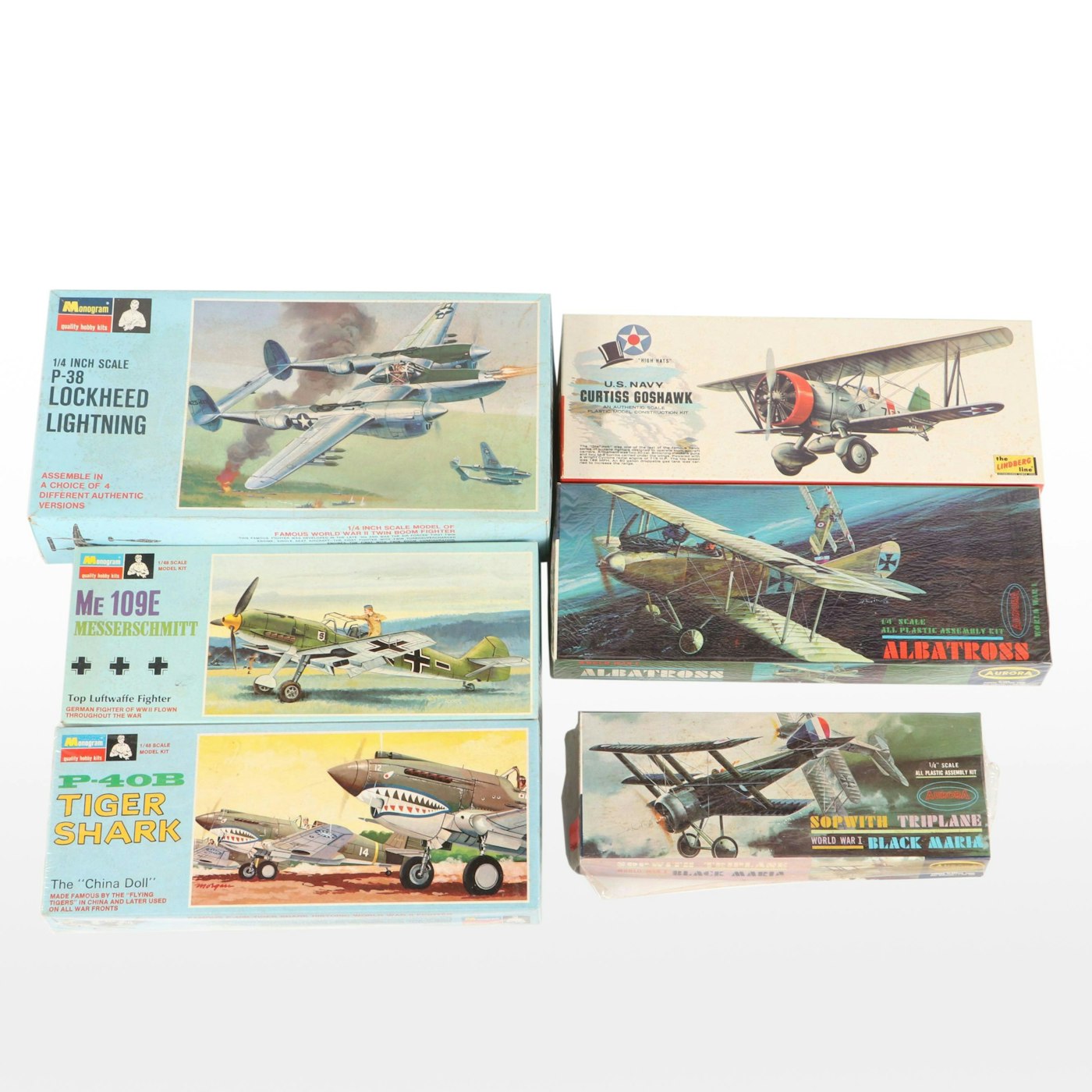Monogram, Aurora and Lindberg Military Airplane Model Kit Boxes | EBTH