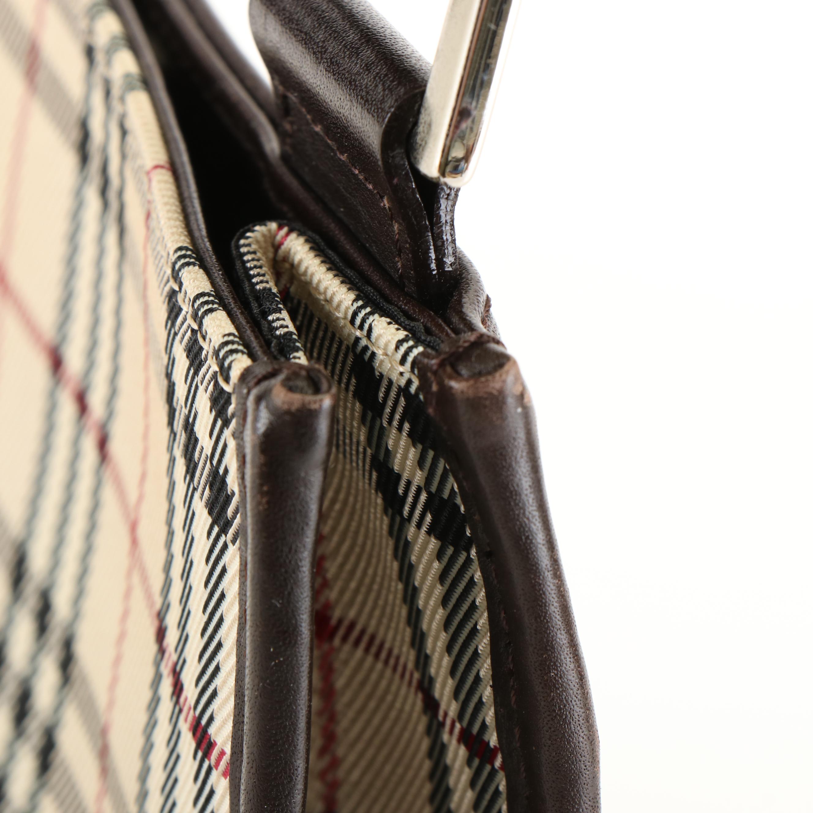 Burberry Messenger Bag in Vintage Check Canvas and Brown Leather