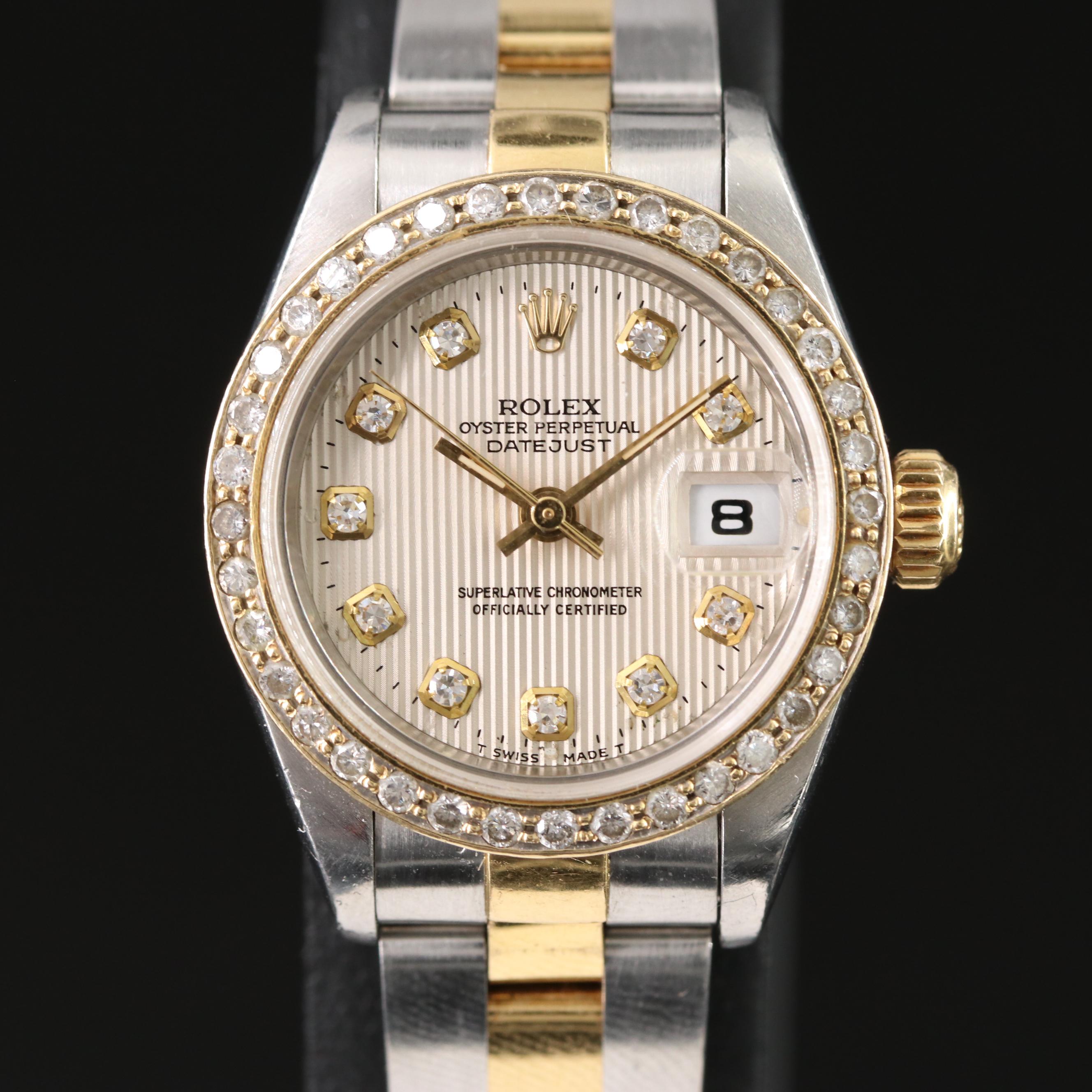 1997 - 1998 Rolex Datejust Custom Tapestry Diamond Dial and Bezel Watch