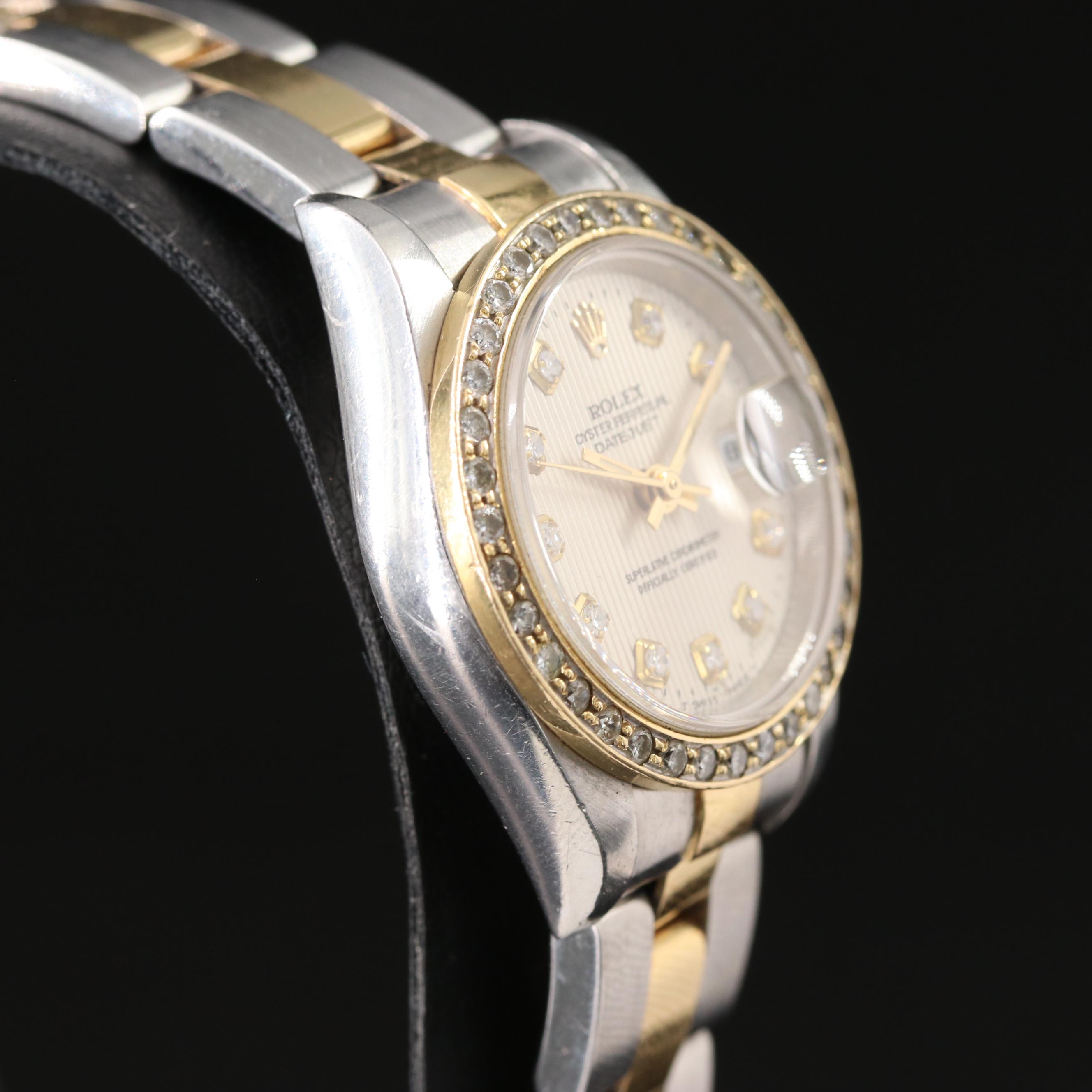 1997 - 1998 Rolex Datejust Custom Tapestry Diamond Dial and Bezel Watch