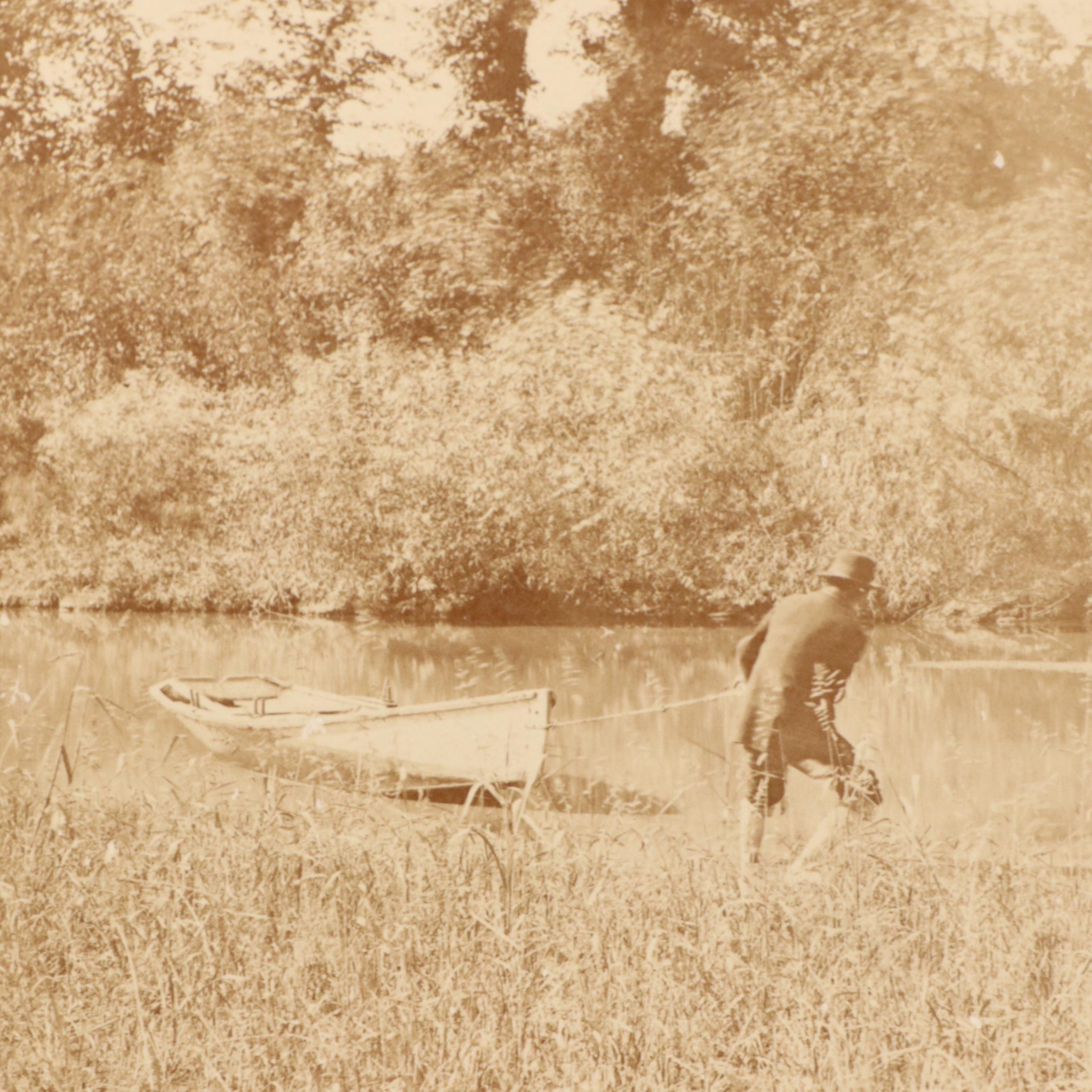 Five Landscape Silver Prints Featuring Naturalists, Early 20th Century