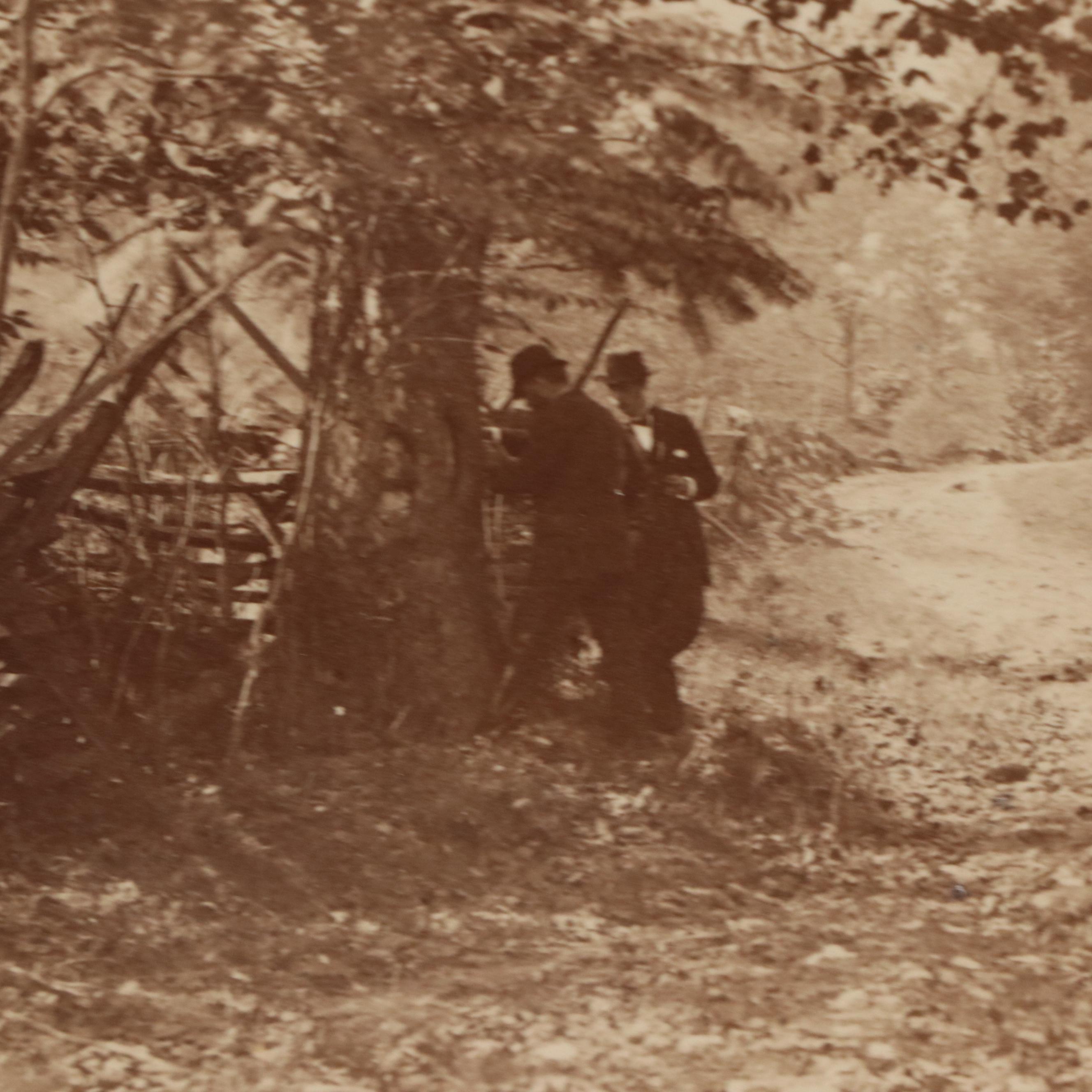 Five Landscape Silver Prints Featuring Naturalists, Early 20th Century