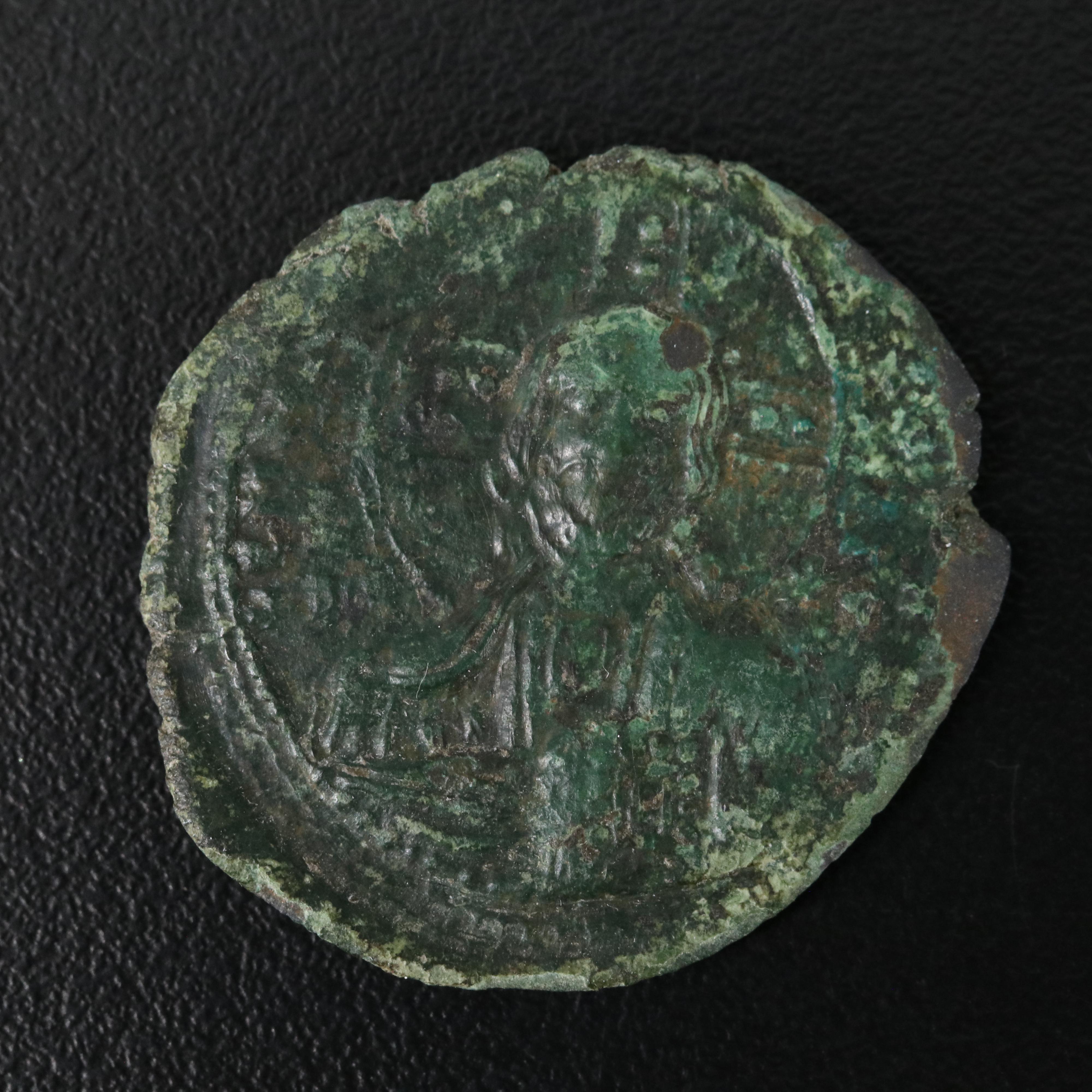 Ancient Byzantine "Anonymous" Follis Coin, ca. 1025 A.D., Christ Portrait
