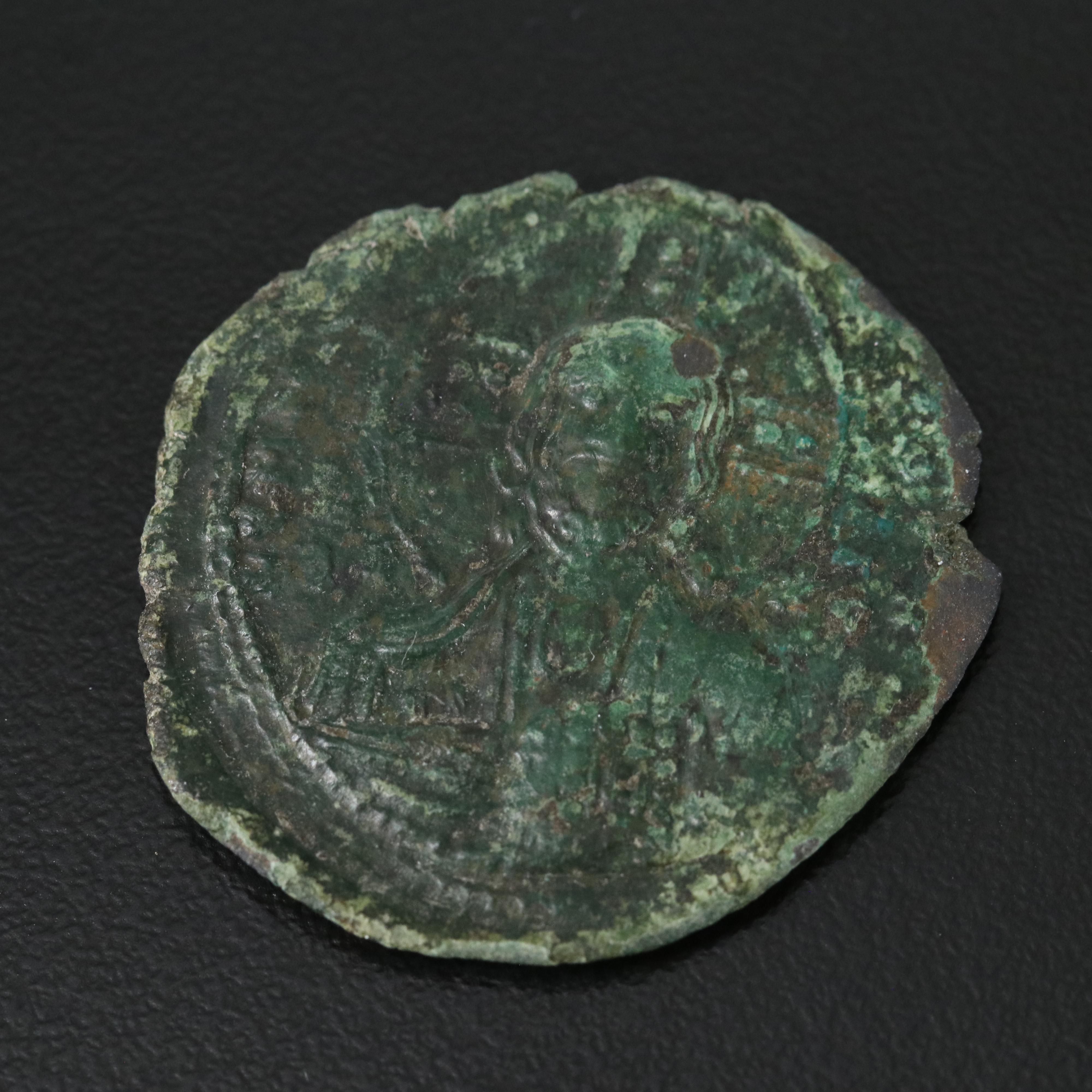 Ancient Byzantine "Anonymous" Follis Coin, ca. 1025 A.D., Christ Portrait