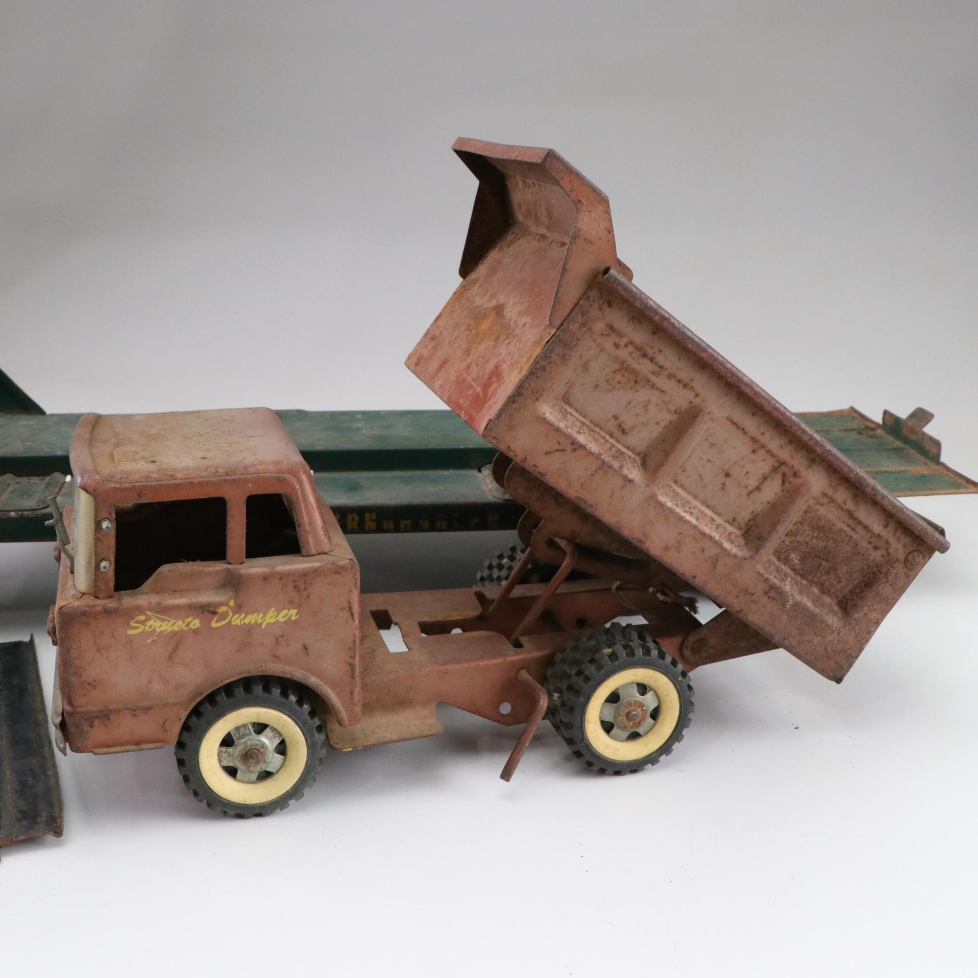 Structo Pressed Steel Dump Truck & Other Diecast Toys