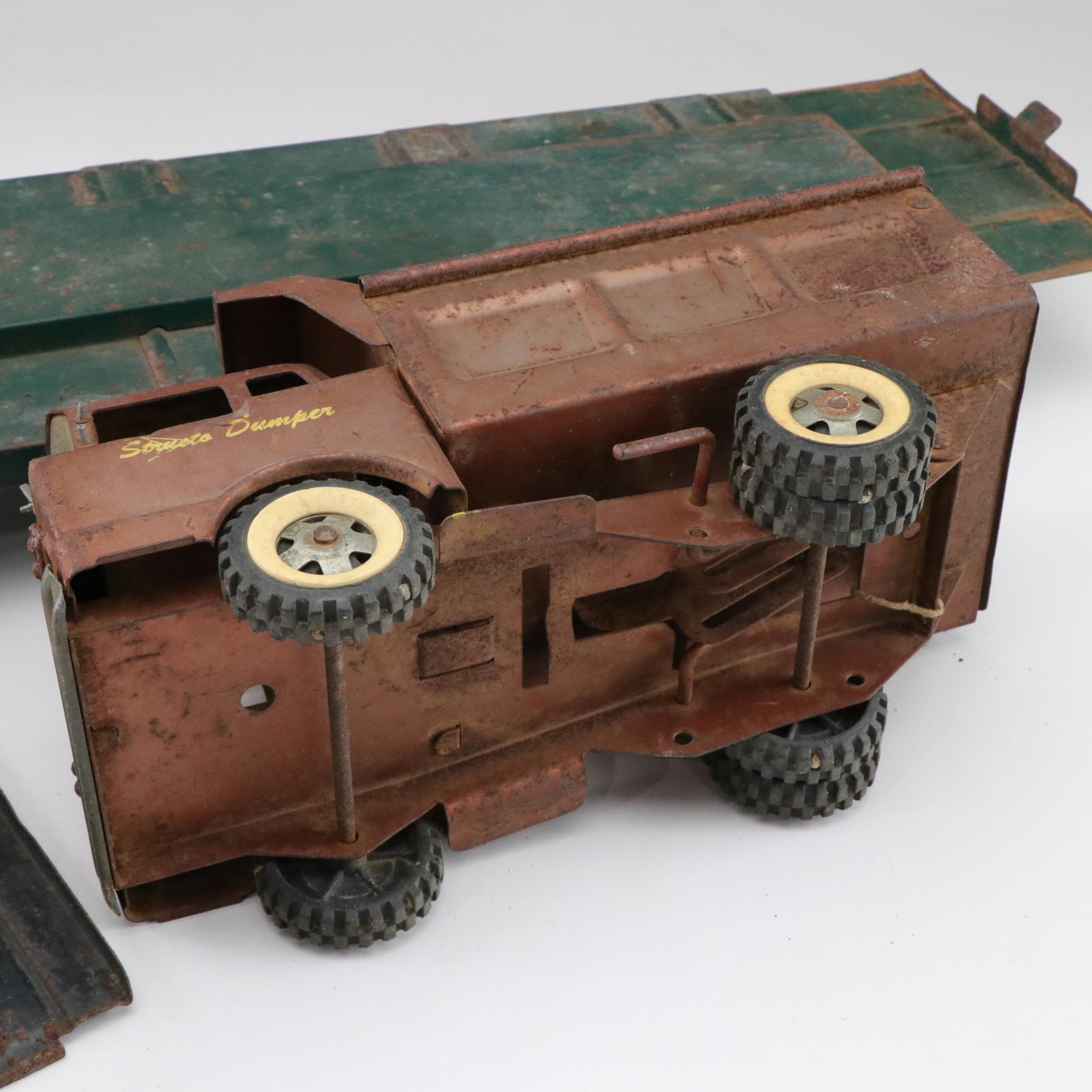 Structo Pressed Steel Dump Truck & Other Diecast Toys