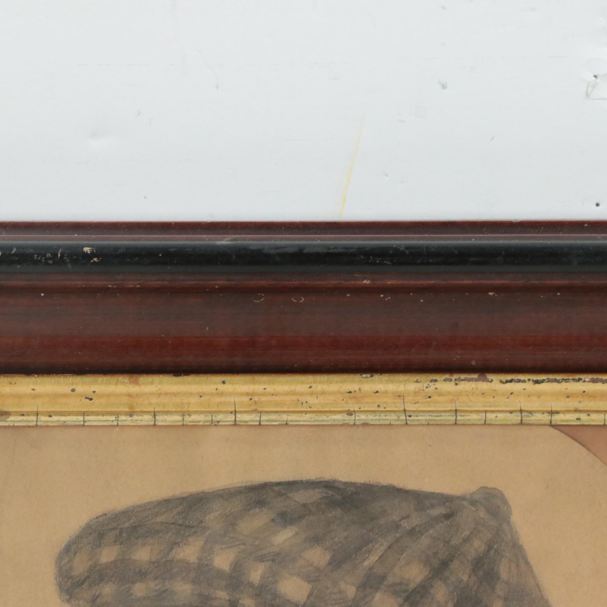 Mixed Media Drawing of Dog Portrait "A Tough Proposition"