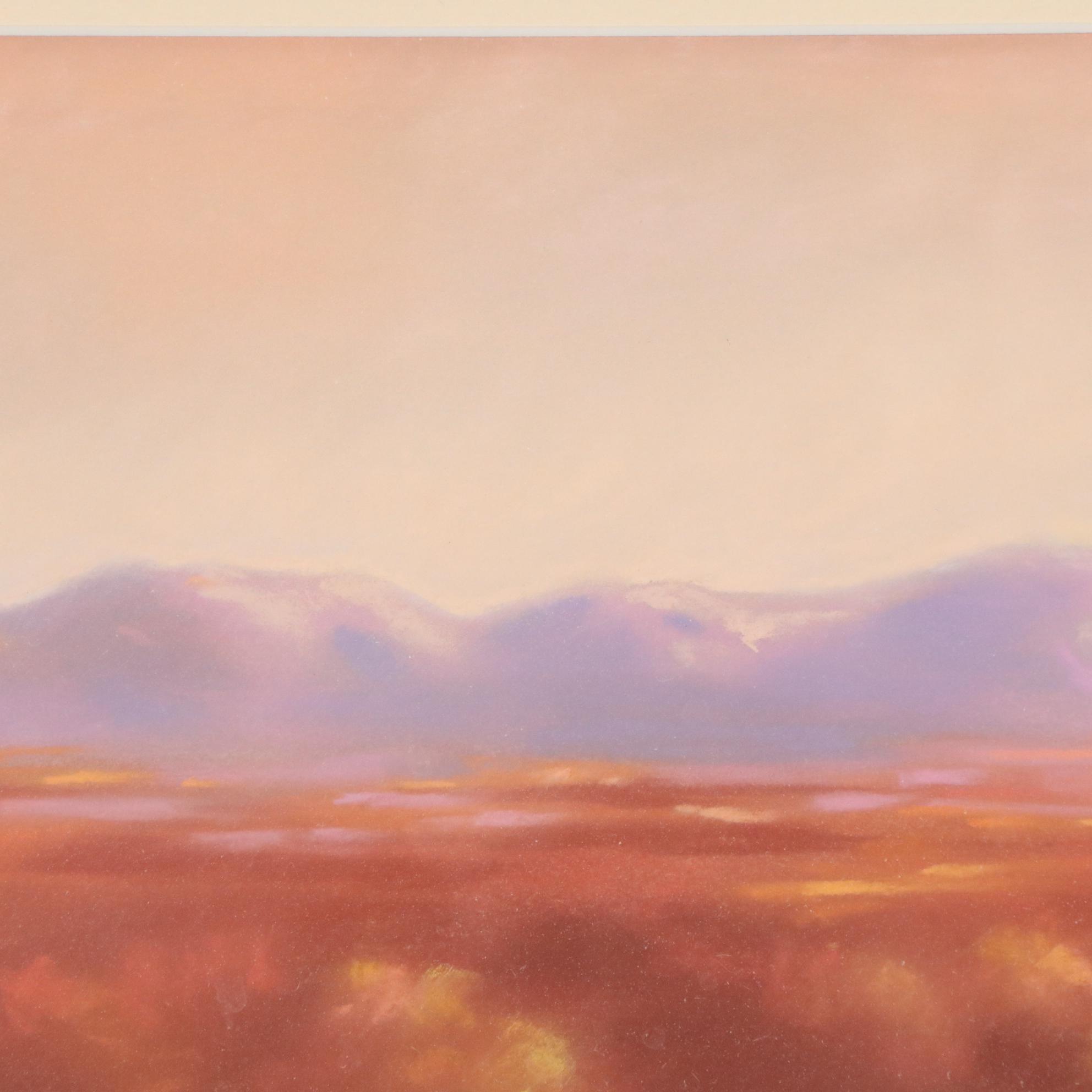 Addie Draper Chalk Pastel Drawing of Desert Landscape, 1997