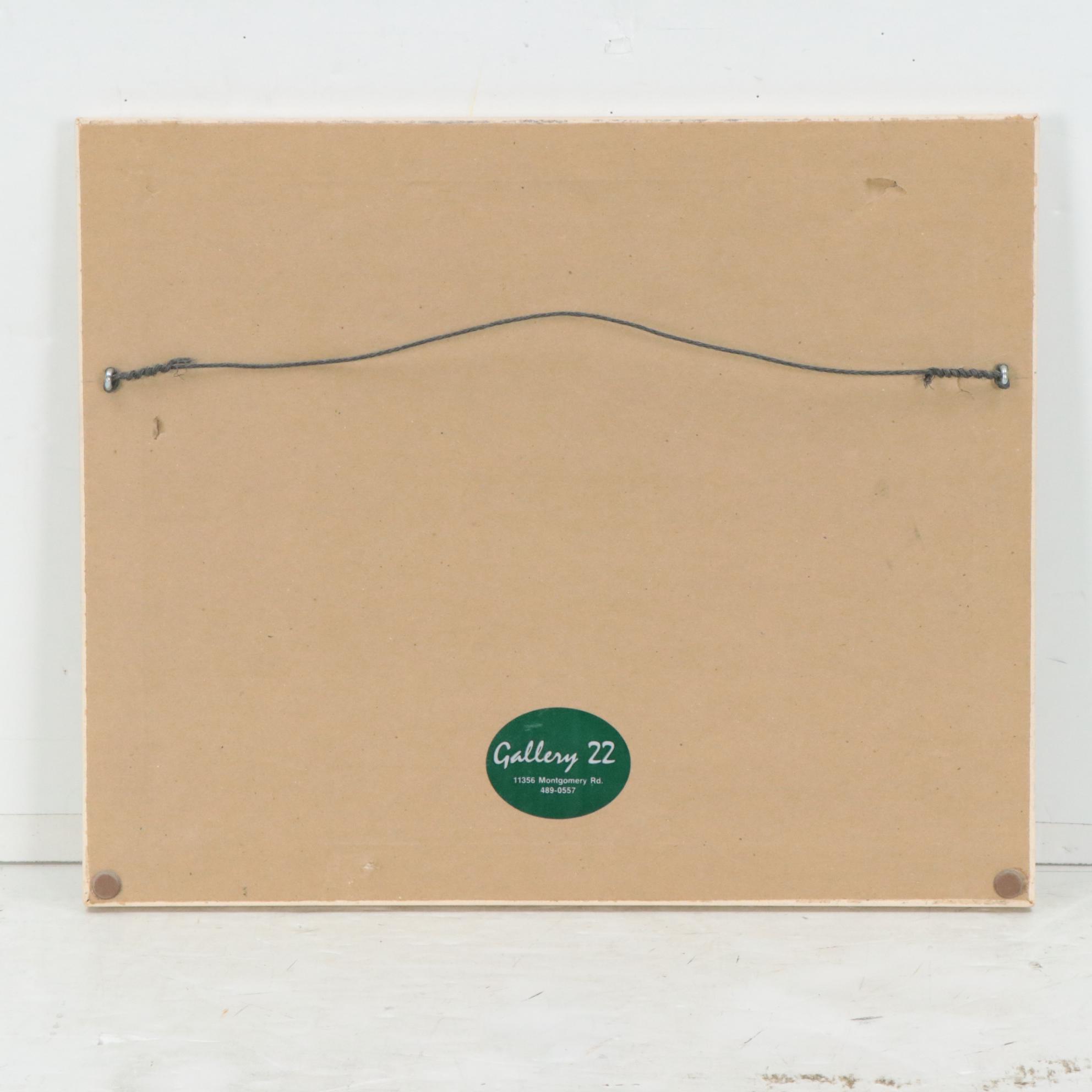 Addie Draper Chalk Pastel Drawing of Desert Landscape, 1997