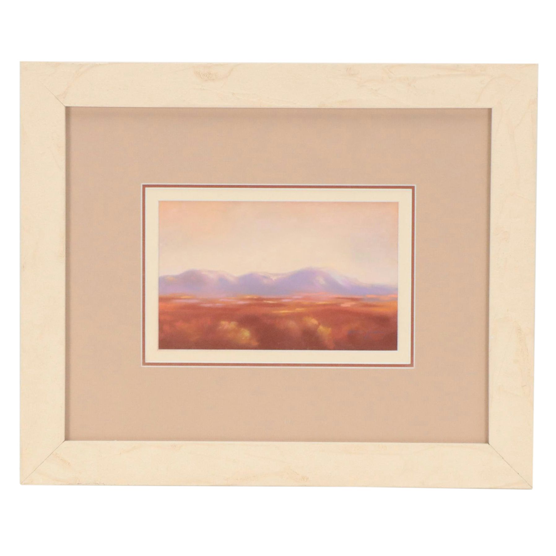 Addie Draper Chalk Pastel Drawing of Desert Landscape, 1997