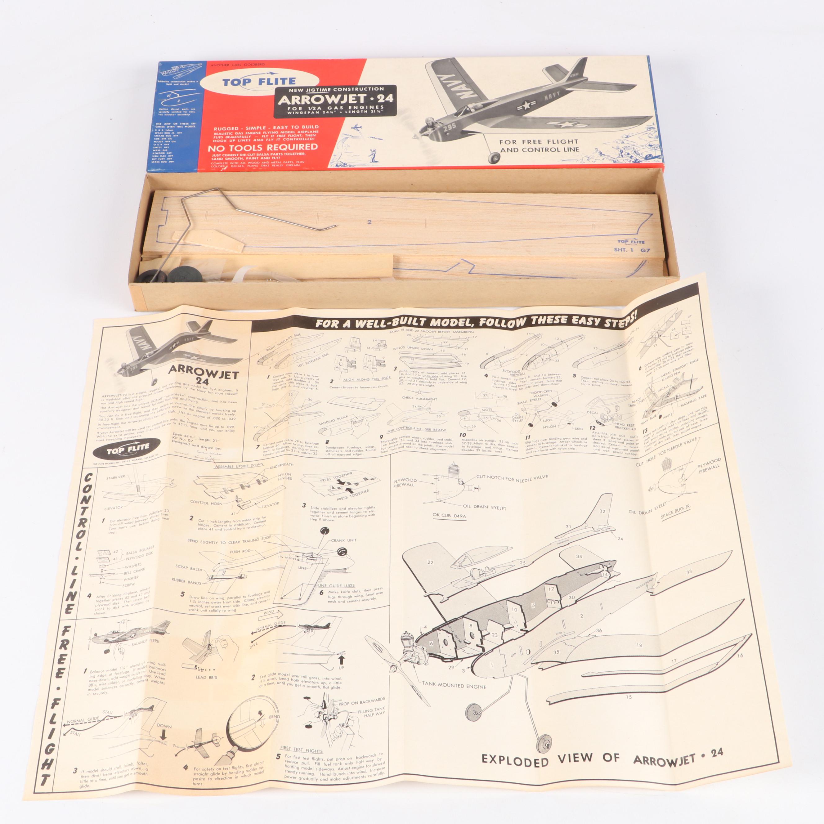 Top Flite "Arrowjet 24" Airplane Model Kits, Mid-20th Century