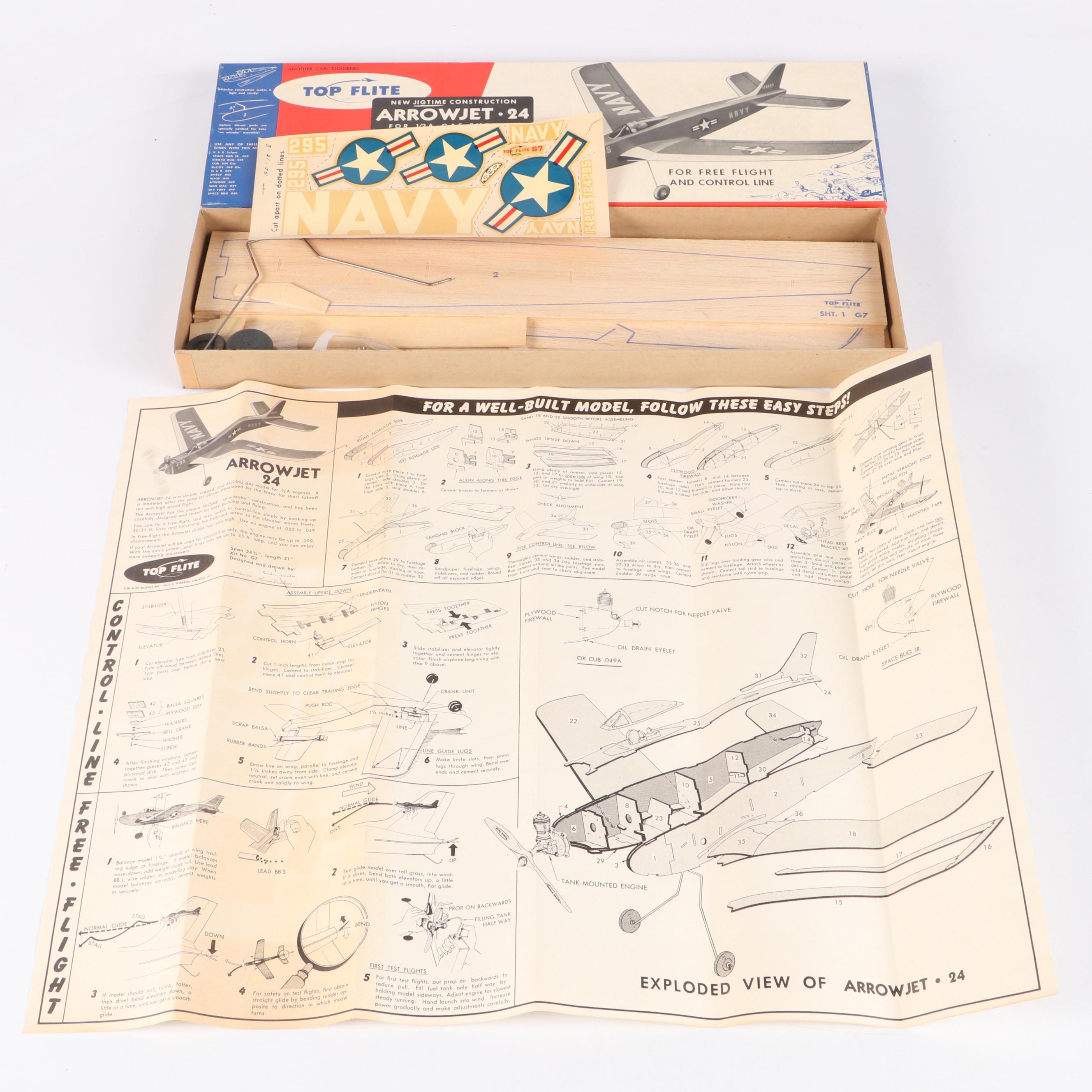Top Flite "Arrowjet 24" Airplane Model Kits, Mid-20th Century
