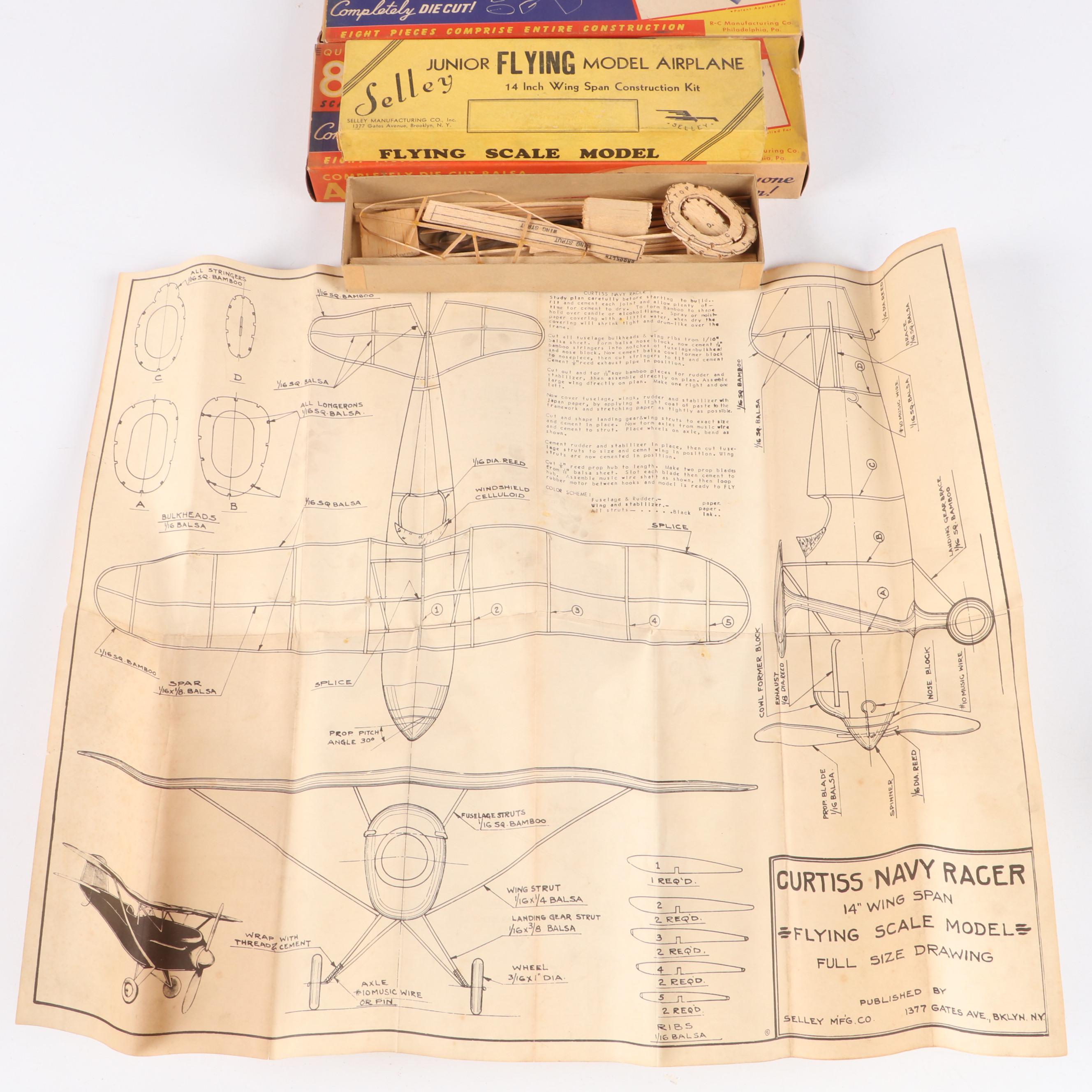 Quick 8-Up "F7U Cutlass," "F-86 Sabre" and More Airplane Model Kits, Mid-20th C.