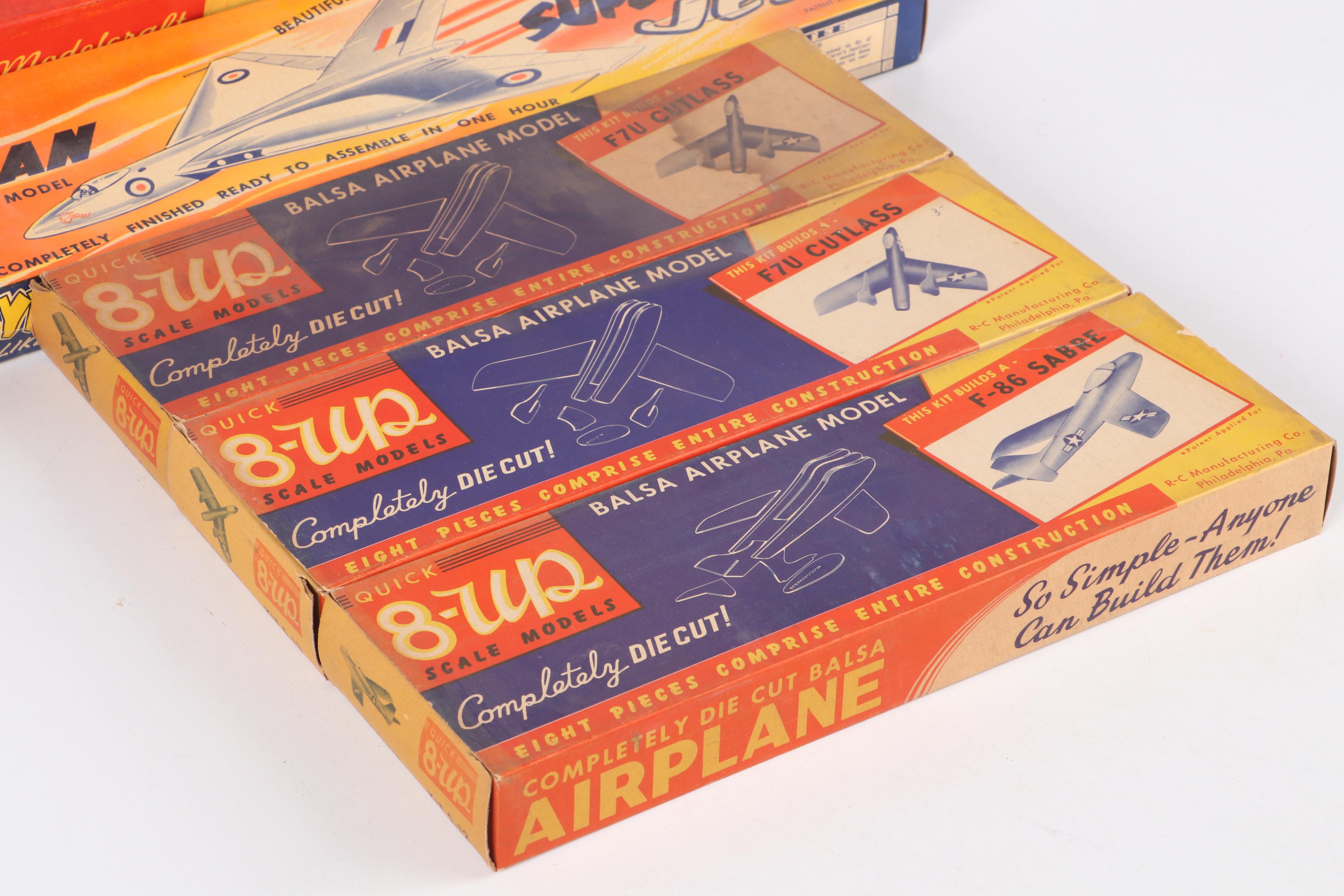 Quick 8-Up "F7U Cutlass," "F-86 Sabre" and More Airplane Model Kits, Mid-20th C.