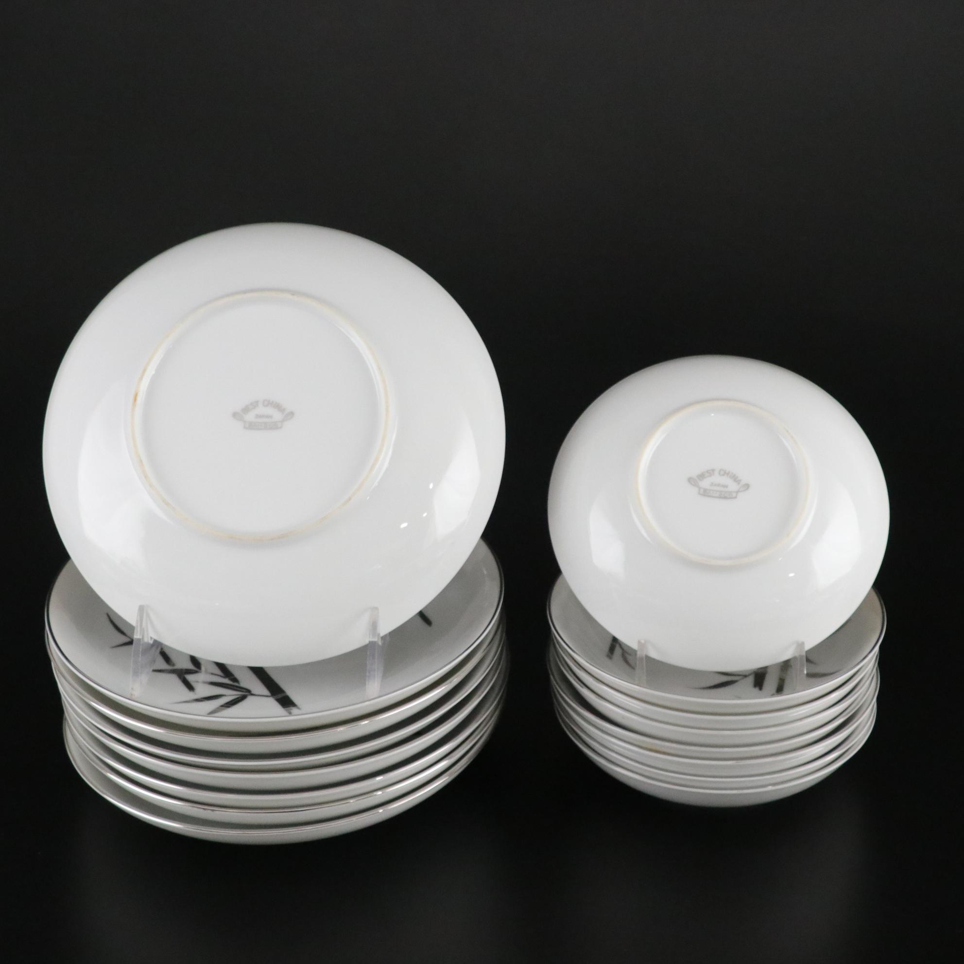 Best China "Bamboo" Porcelain Dinnerware, Late 20th Century