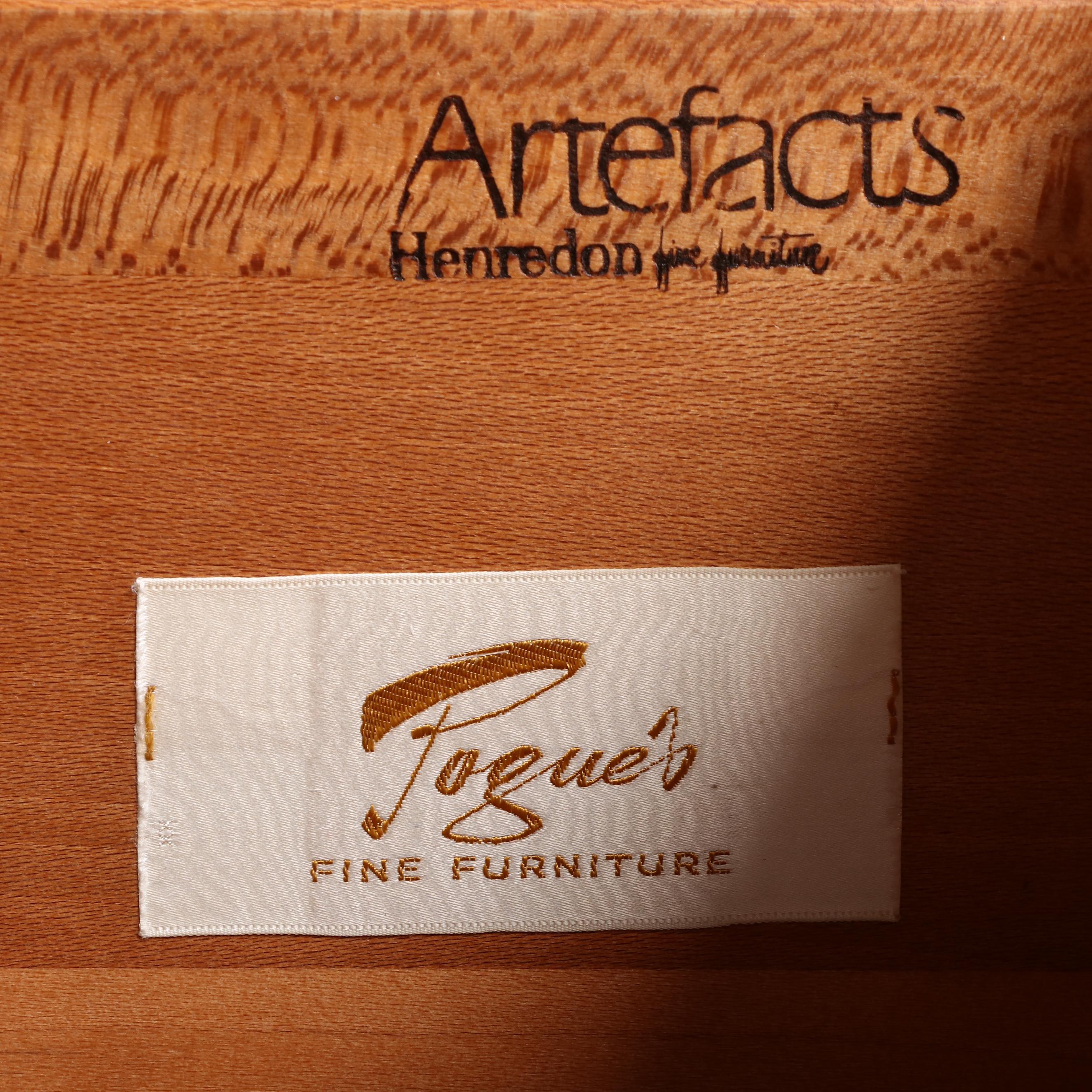 Pair of Henredon "Artefacts" Campaign Style Oak Two-Drawer Nightstands