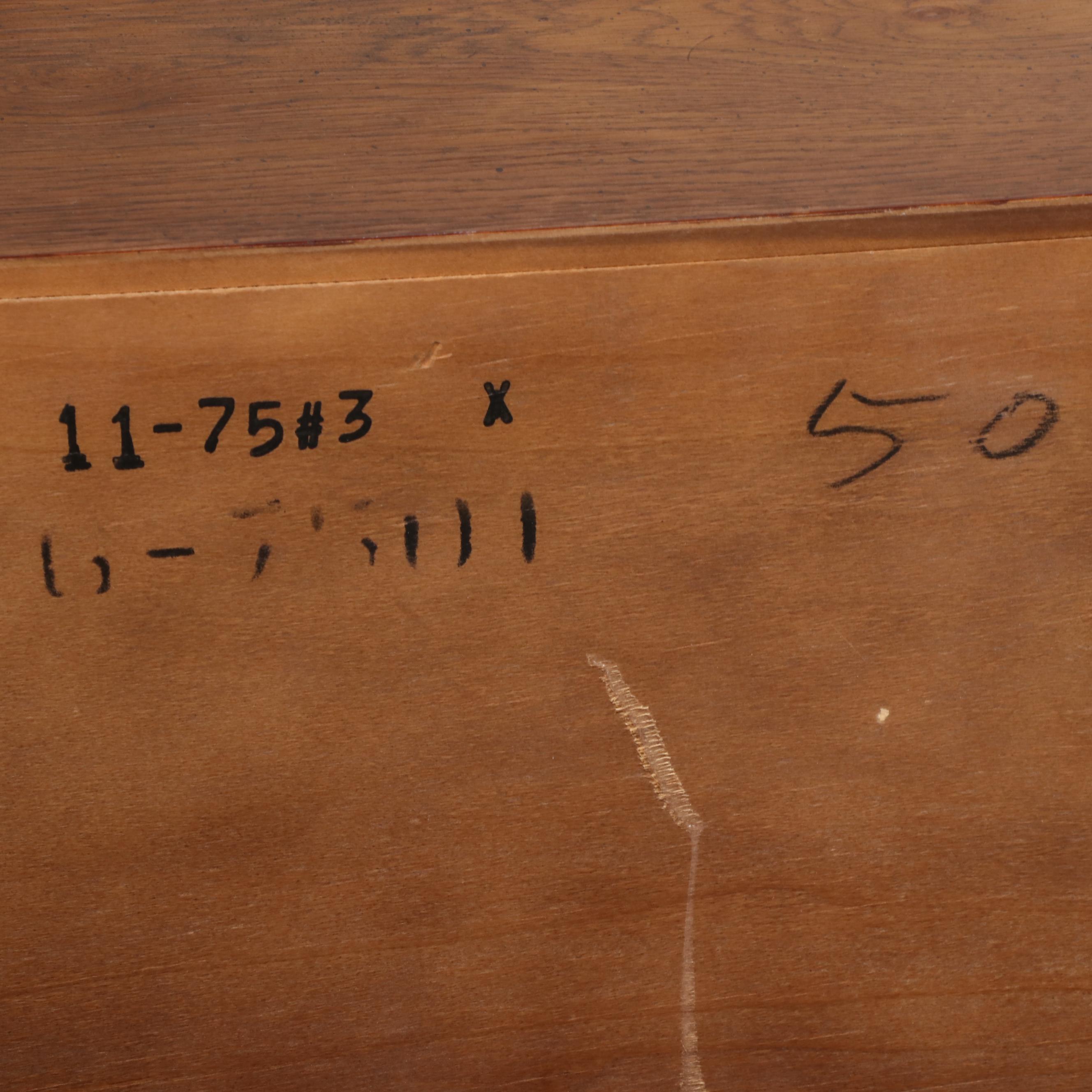 Pair of Henredon "Artefacts" Campaign Style Oak Two-Drawer Nightstands