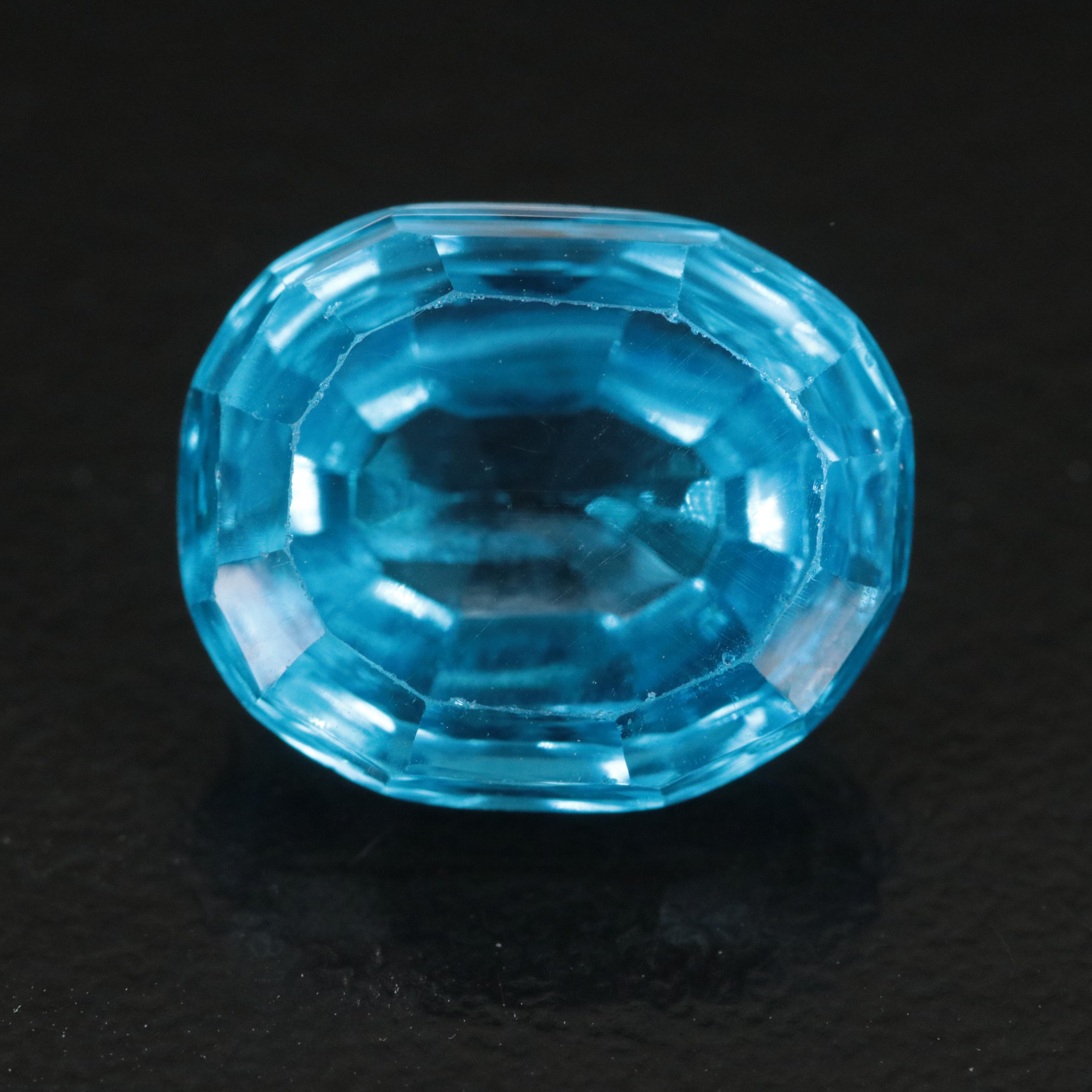 Loose 10.86 CT Swiss Blue Topaz