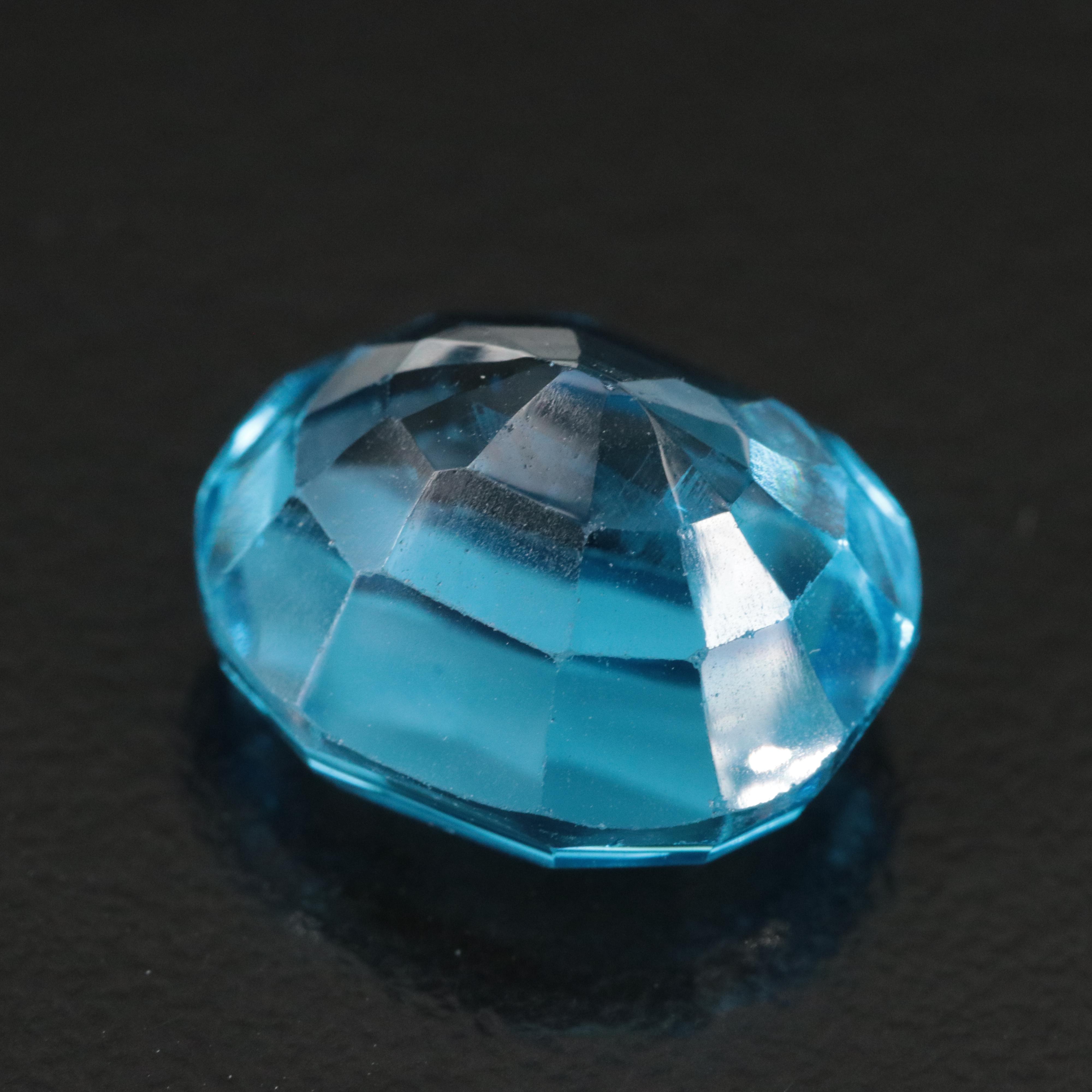 Loose 10.86 CT Swiss Blue Topaz