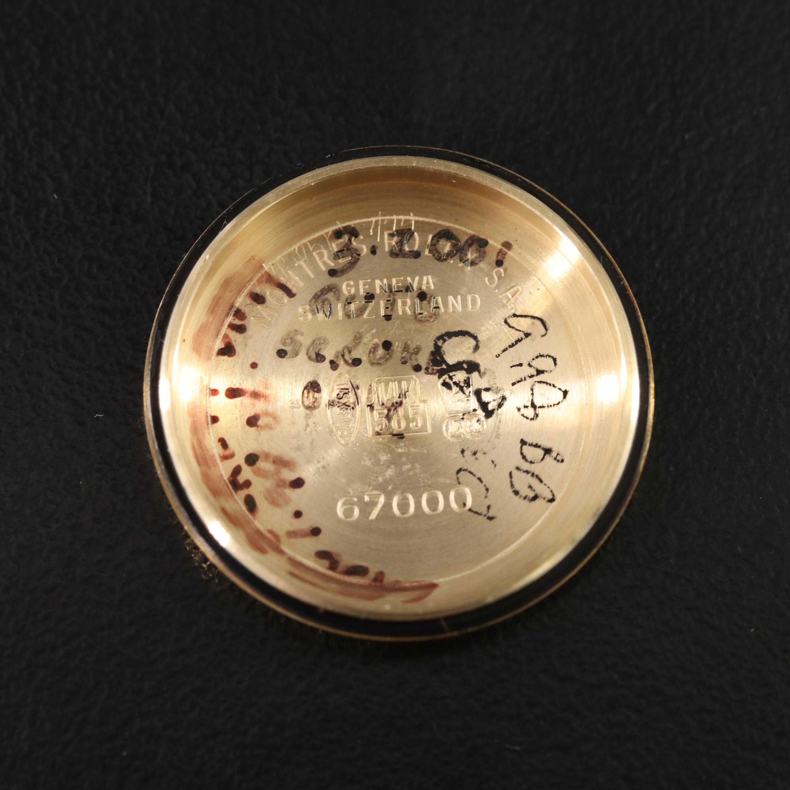 1987 Rolex Oyster Perpetual 6719 18K Gold Automatic Watch