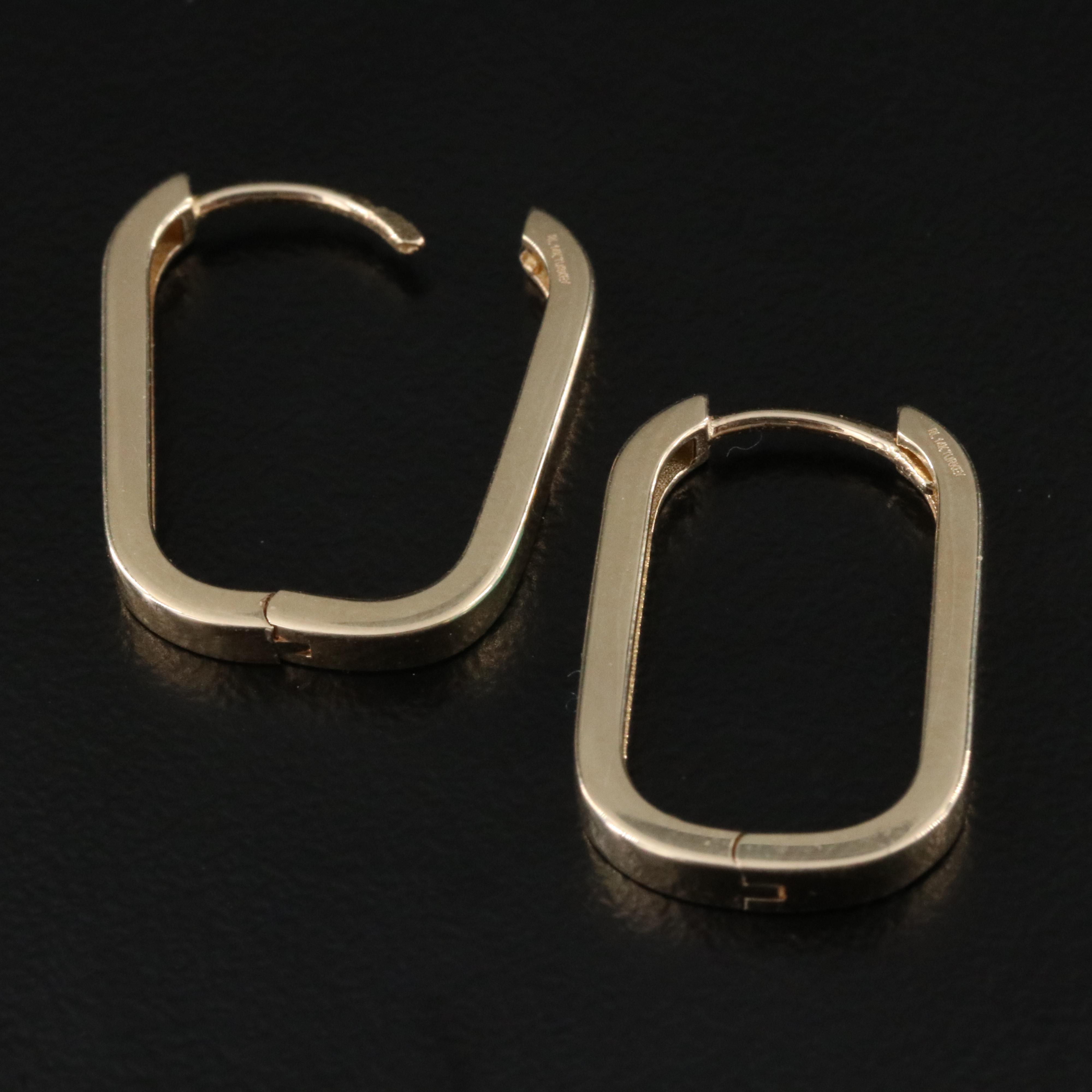14K Enamel Huggie Hoop Earrings
