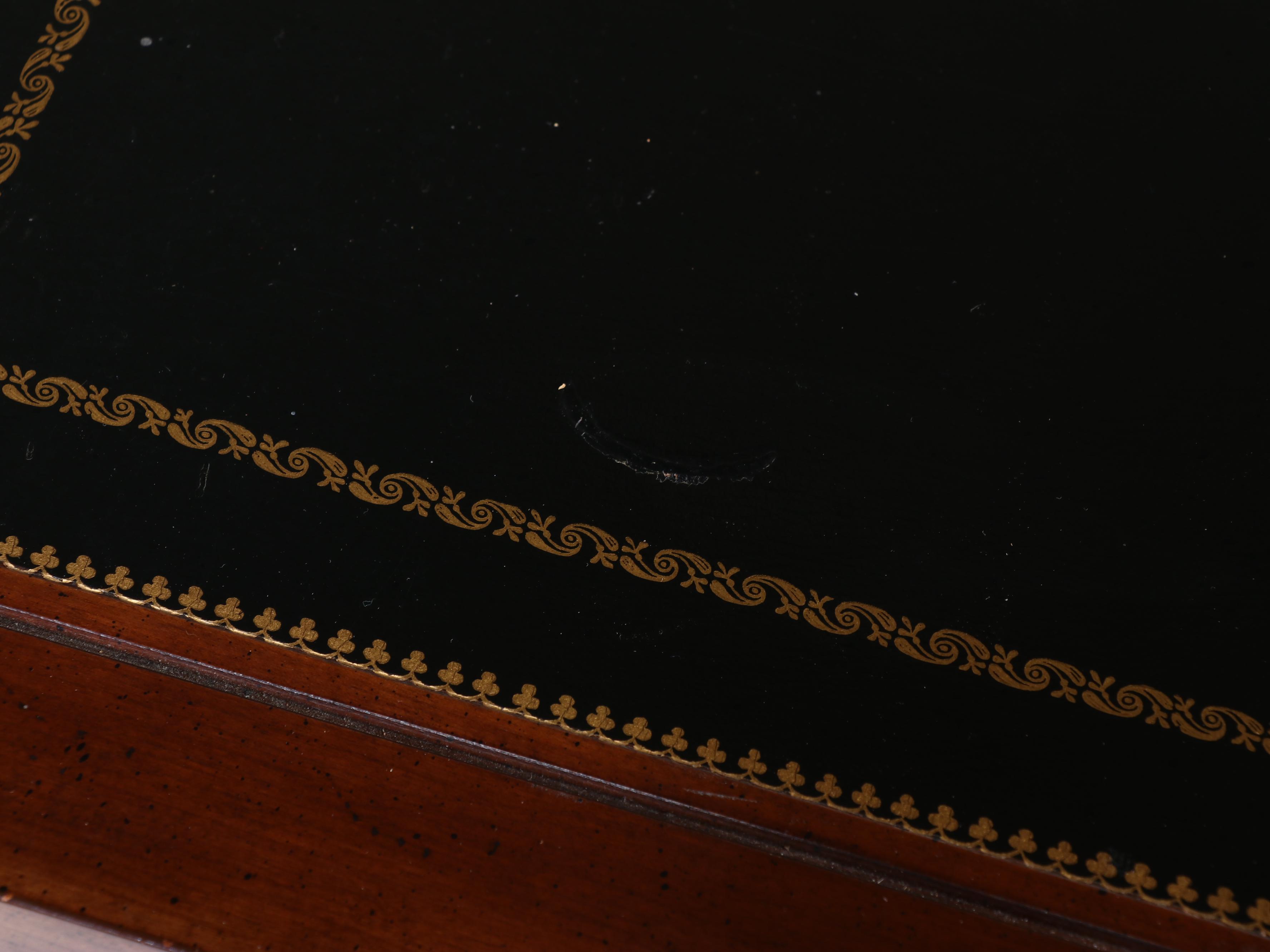 Sligh Campaign Style Mahogany and Brass Desk with Chair