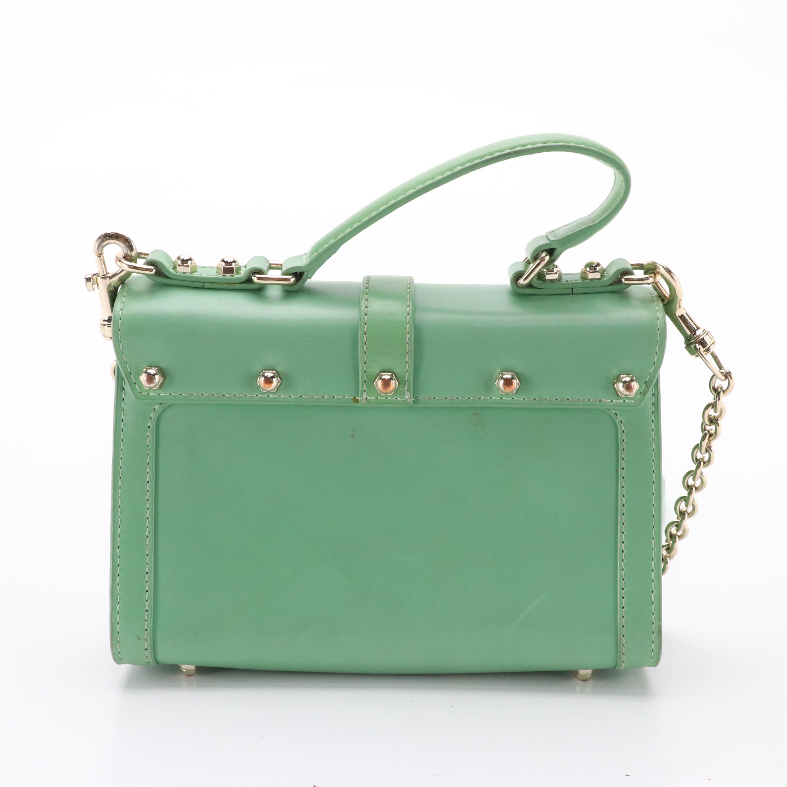 Etienne Aigner Mint Green Leather 2Way Mini Bag, Other Blue Leather Shoulder Bag