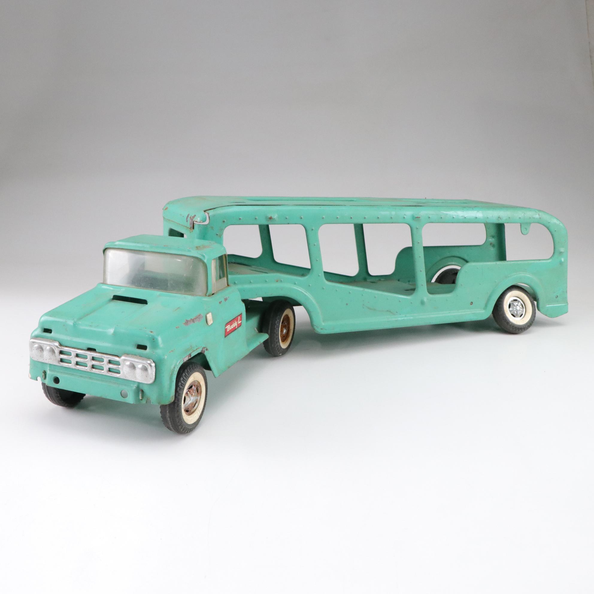 Buddy L Pressed Steel Tow Truck & Car Carrier